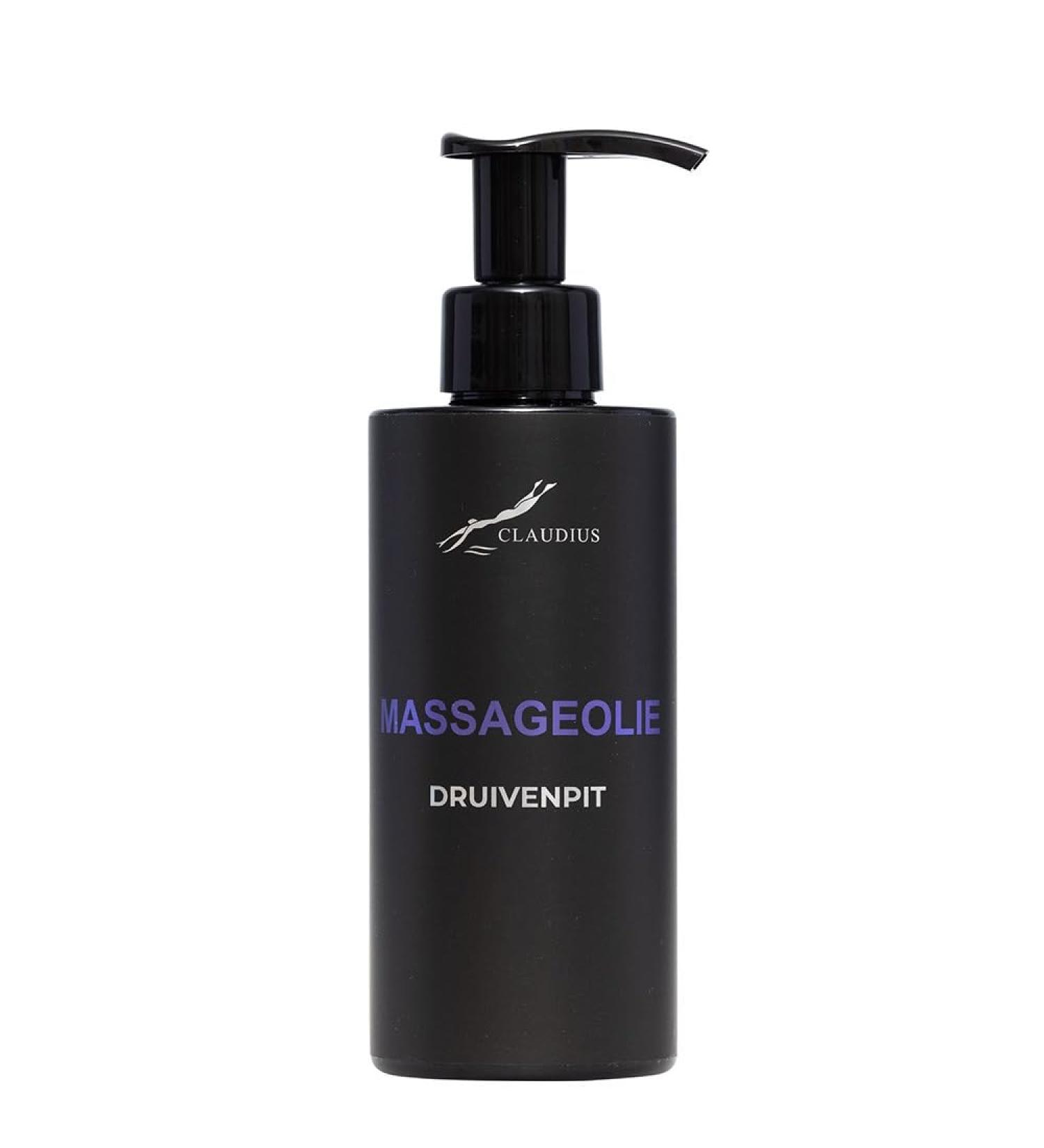 Claudius Massage oil Grape seed oil 300 ml with pump black bottle 100 natural organic and cold pressed