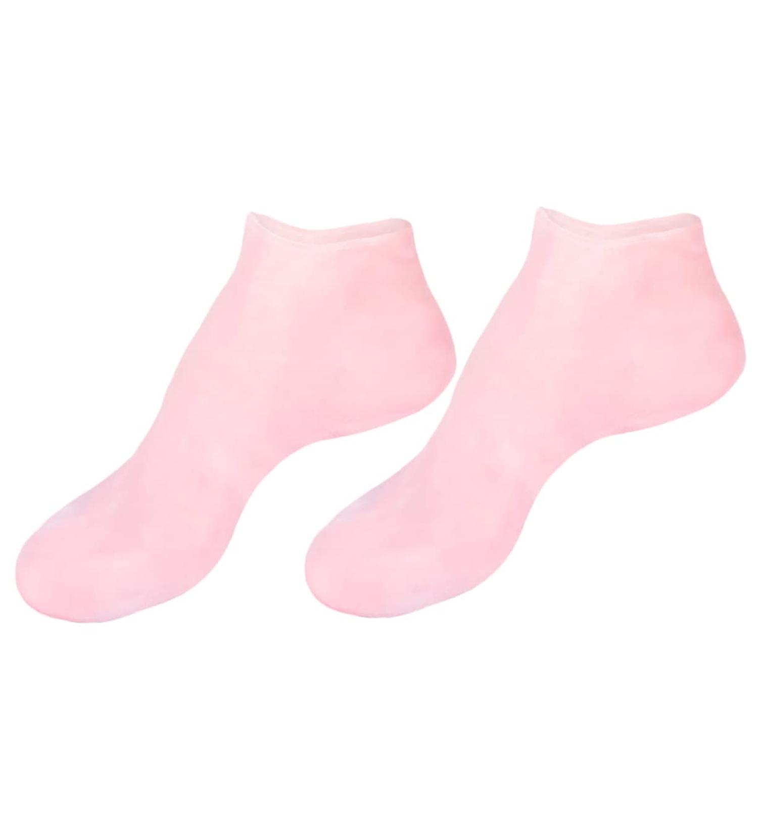 POPETPOP 1 Pair Sock Half Moon Pillow Black Knee Scooter Pad Rejuvenate Feet Lotion Gel Spa Stocking Moisturizing Heel Sleeves Moisturizing Gel Booties Skin Pink Silicone Gel Miss Foot Sebs 22X8.5X1cm - Buy Online on GoSupps.com