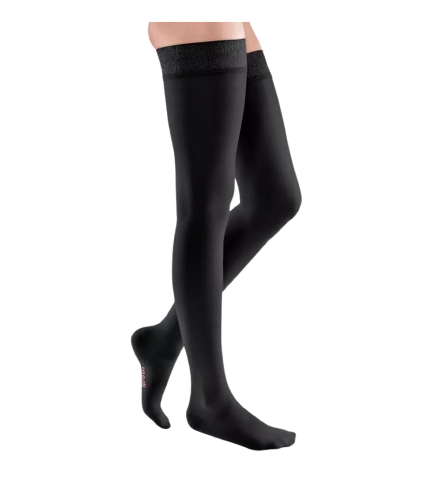Medi Medive Elegance Compression Stockings CCL2 for Women - Open Tip Black Far Nubic Ligament Gr.VII Short - Premium International Shipping - Buy Online on GoSupps.com
