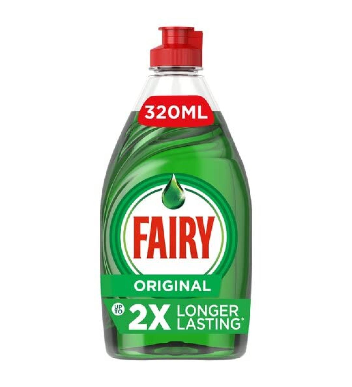 Fairy Original Washing Up Liquid With Upto 2X Longer Lasting 320ml - Buy Online on GoSupps.com