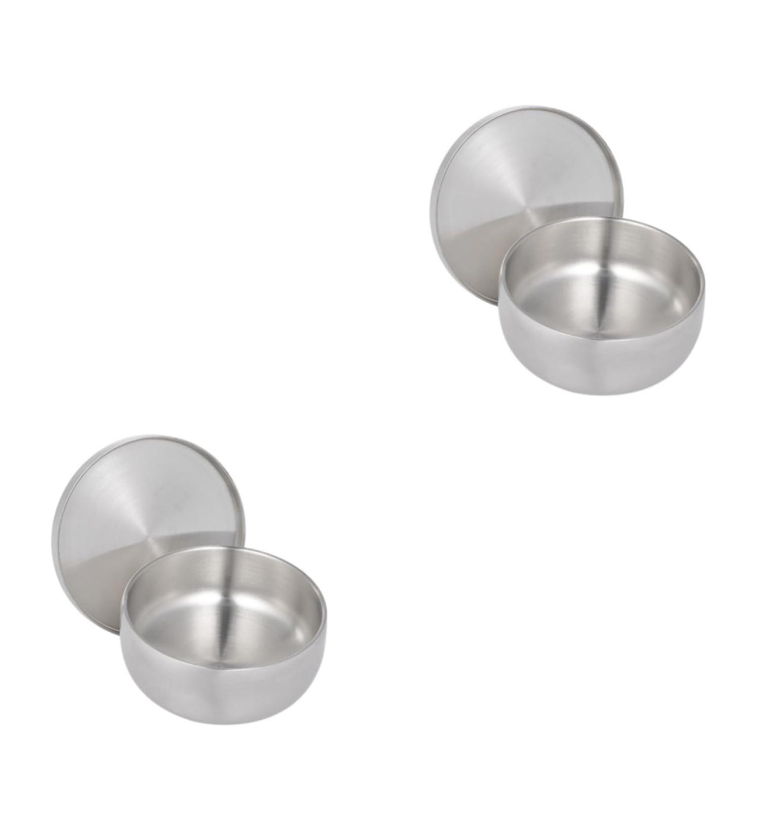 Frcolor 2-Piece Stainless Steel Cup Holder Set - Dishwashing & Bathroom Tool Organizer | Hair Salon Care Foam Stand 11x11x6.5cm | International Shipping Available - Buy Online on GoSupps.com