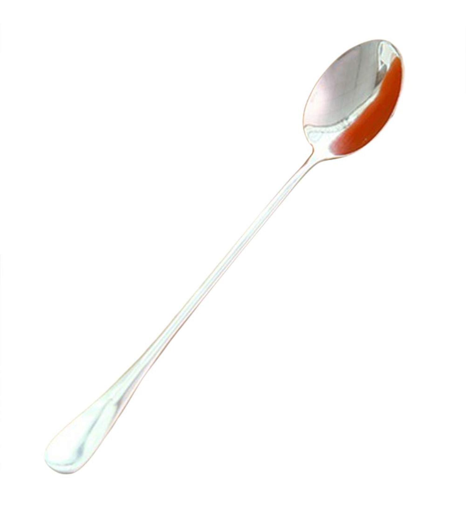 BCDlily Stainless Steel Dinner Spoons Long Handle Tea Coffee Spoons Cutlery Tableware Home Kitchen Dessert Spoon Gift (Silver 1) - Buy Online on GoSupps.com