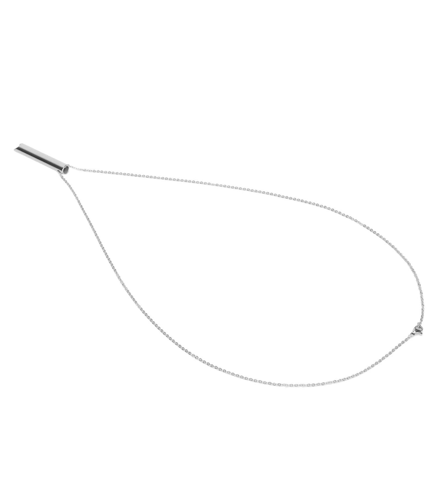 DAUZ Mindful Breathing Necklace - Stress Reduction & Anxiety Relief | Wearable Stainless Steel Jewelry for Women - Silver - Buy Online on GoSupps.com