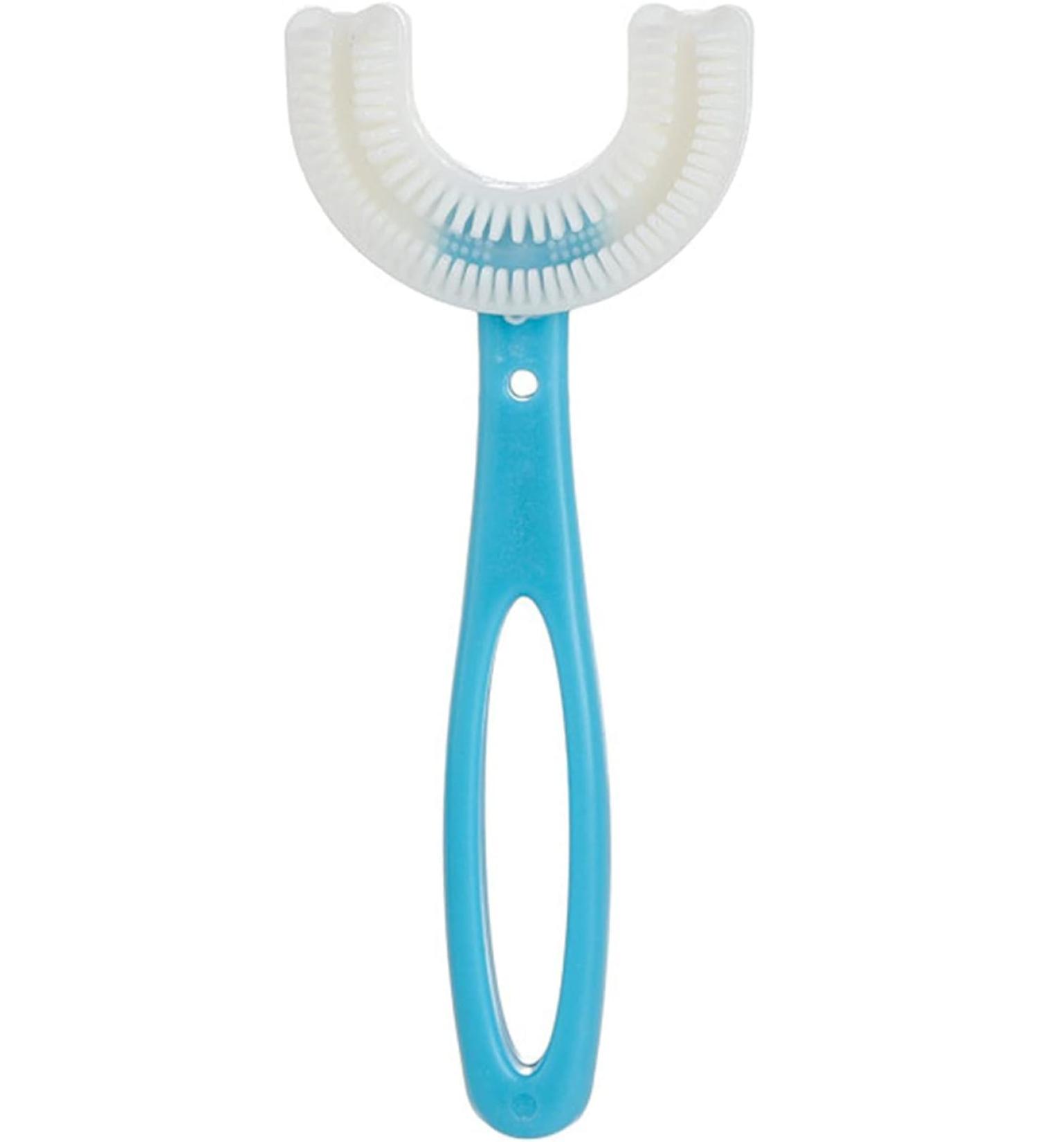 Buy All-Round Blue U-Shaped Toothbrushes for Kids | Silicone Bristles for Gentle Gum Massage | International Shipping Available - Buy Online on GoSupps.com