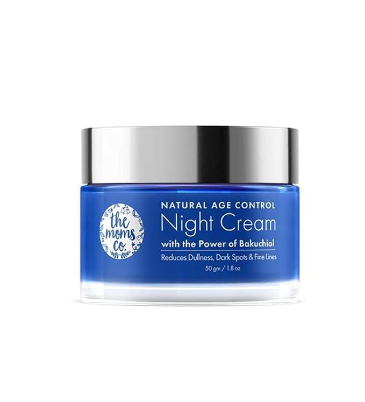 The Moms Co Natural Age Control Night Cream with Natural Bakuchiol (Natural Retinol) | Face Cream for Women & Men | Reduce Fine Lines & Wrinkles | Anti Ageing Cream 50g  - Buy Online on GoSupps.com