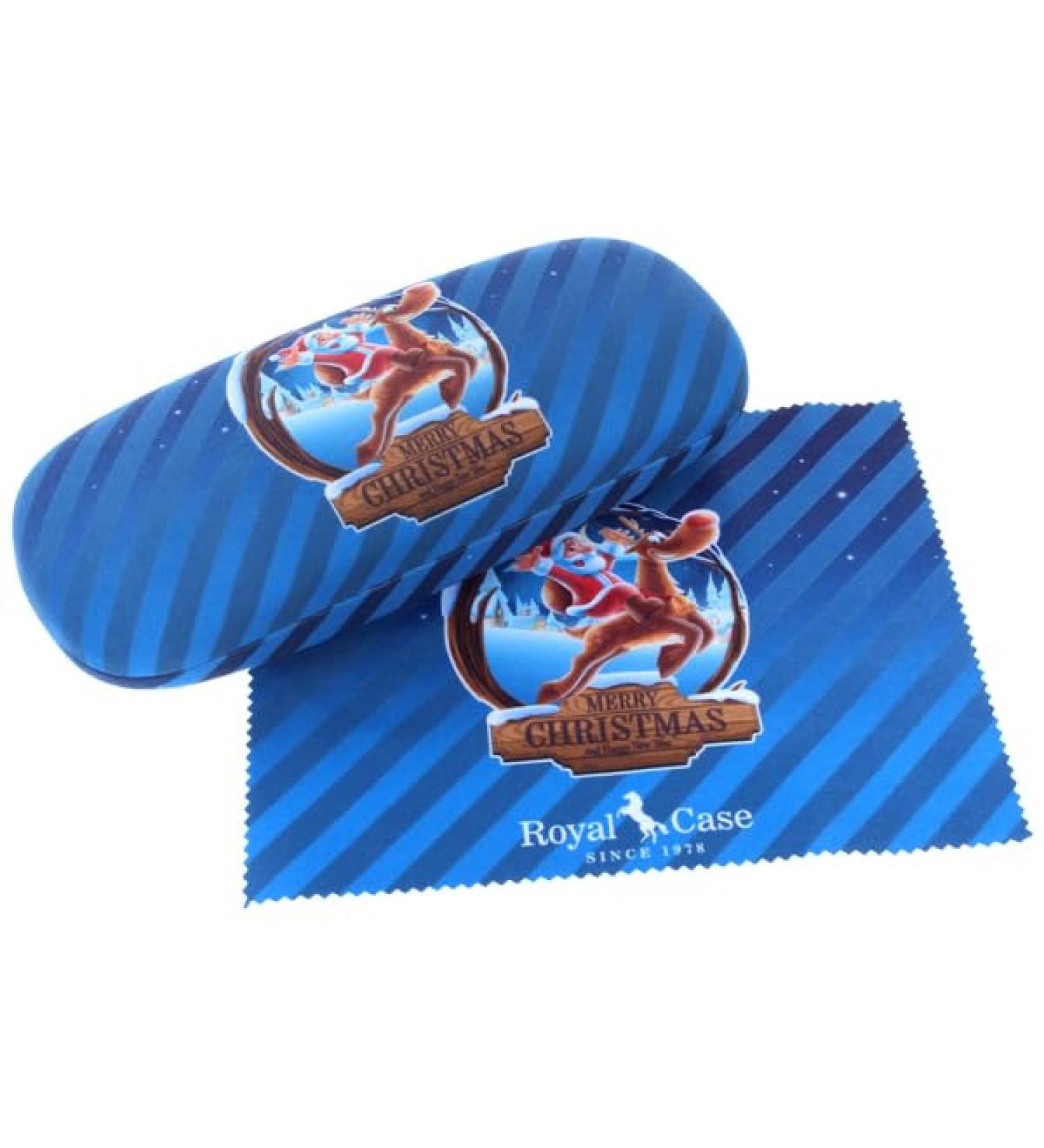 Paule & Knopf Dark Blue Christmas Motif Hard Case with Microfibre Cloth - Perfect International Gift - Buy Online on GoSupps.com