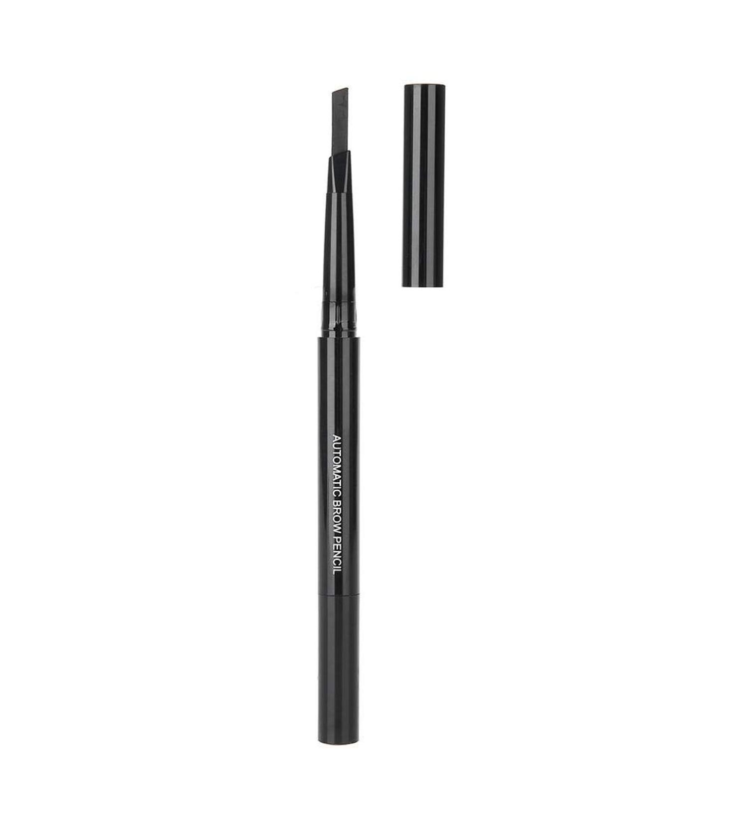 5 Colors Professional Eyebrow Pen Long Lasting Waterproof Triangular Tip Dual-use Automatic Rotating Eyebrow Pencil with Brush for Eyebrow Makeup Cosmetic(Black) - Buy Online on GoSupps.com