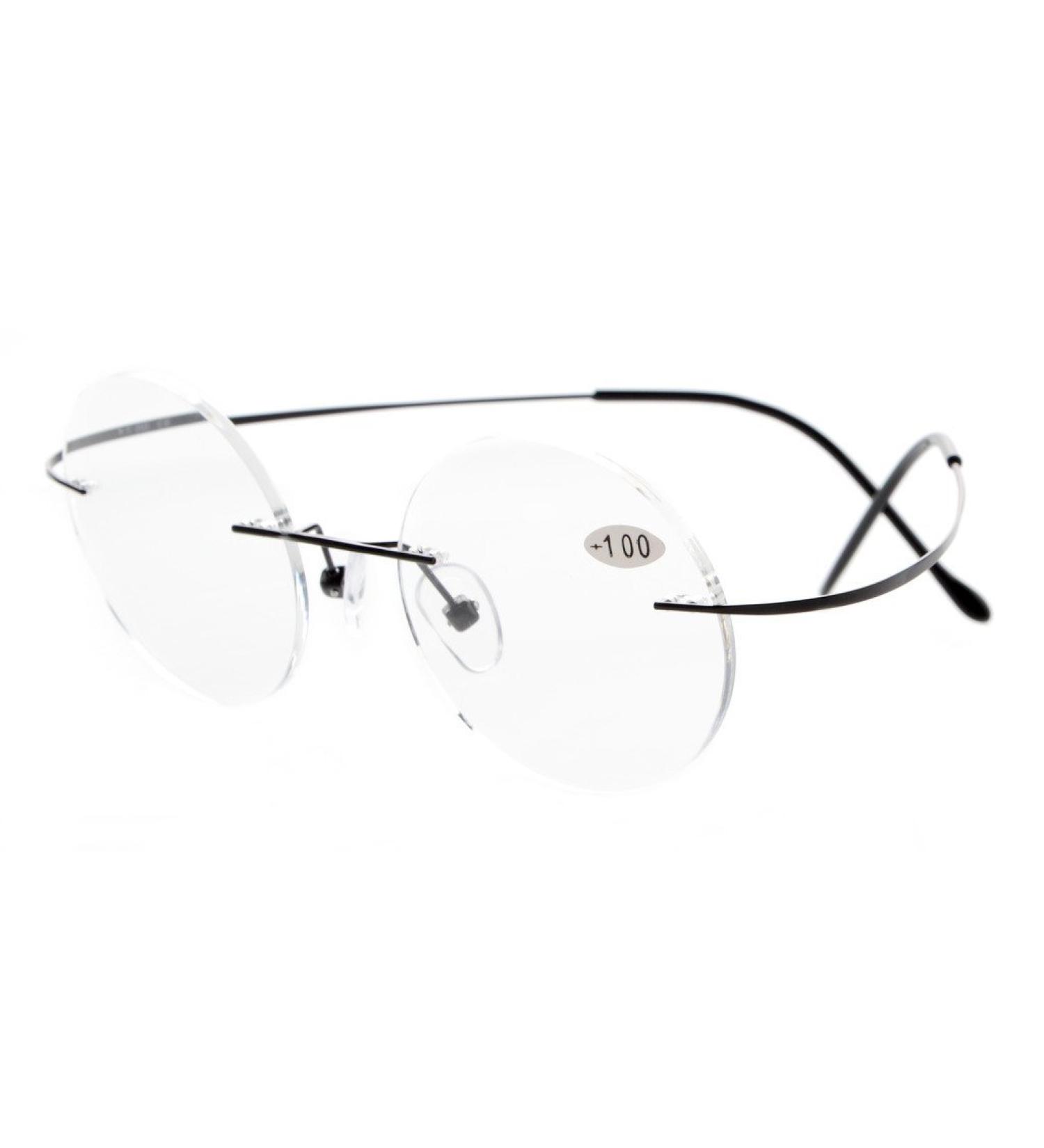 Eyekepper Titanium Rimless Round Reading Glasses - Stylish Circle Readers in Black +1.75 | International Shipping Available - Buy Online on GoSupps.com