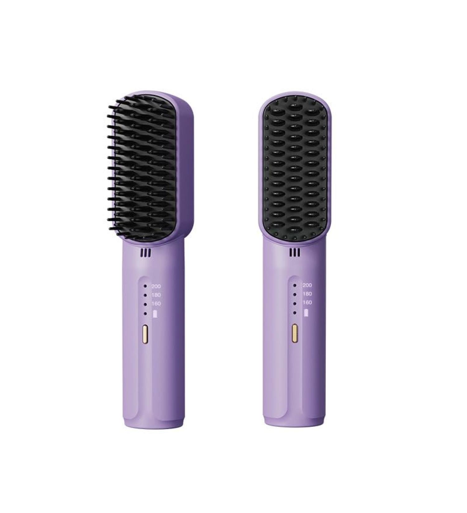 Buy Cordless Hair Straightener Brush - USB Charge Hair Straightening Comb for Women | Fast Heating Travel Brush for All Hair Types - Buy Online on GoSupps.com