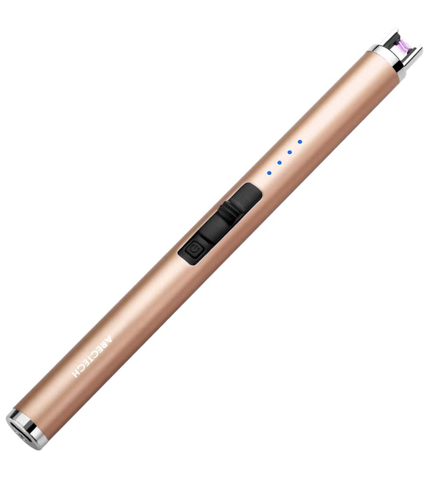 ARECTECH Rechargeable Electric Arc Plasma Lighter - Champagne Gold for Candle, Kitchen, Camping - Buy Online on GoSupps.com
