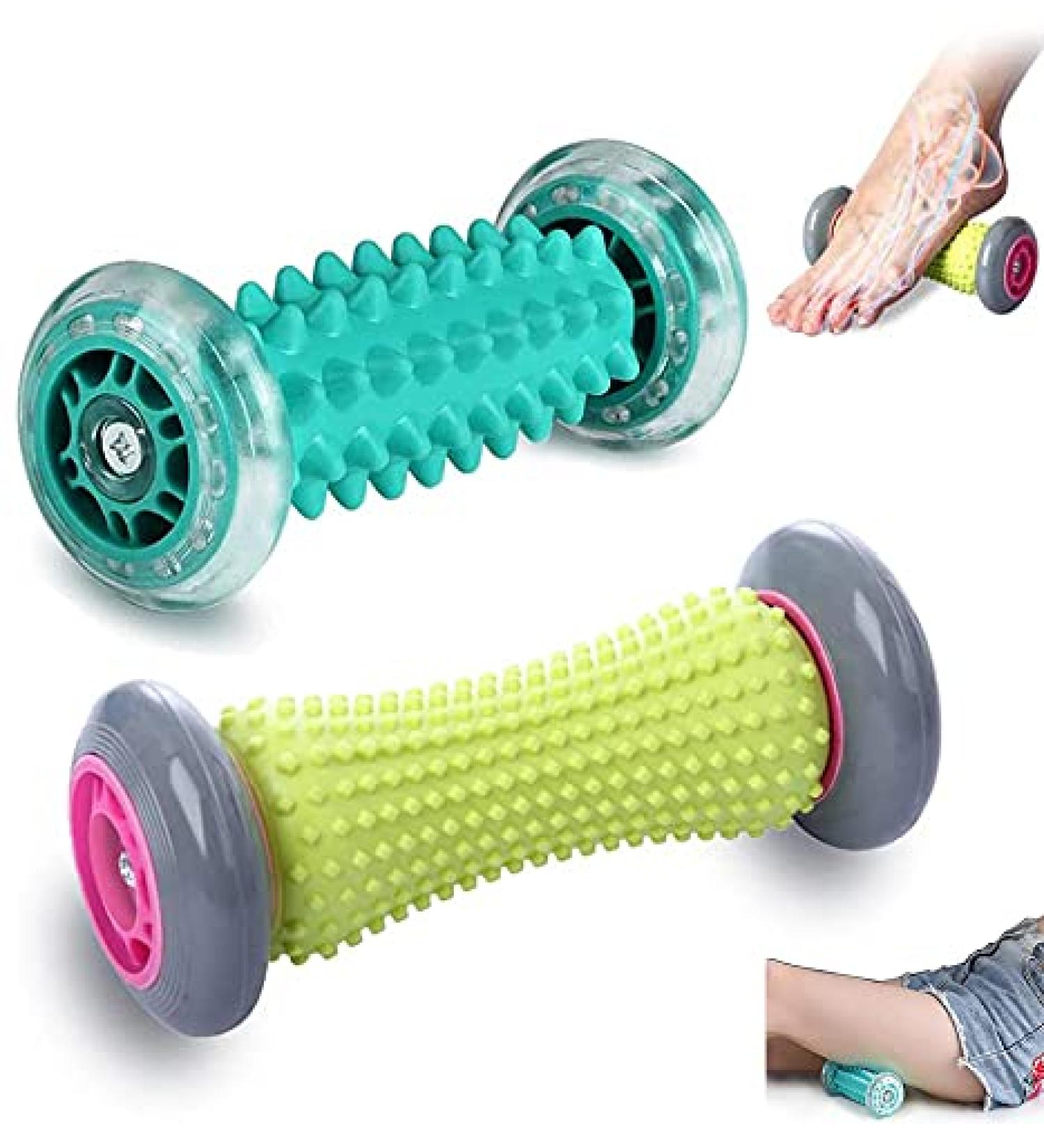 Foot Massage Roller Set - Relief for Plantar Fasciitis & Foot Pain | Manual Muscle Roller & Scooter - Buy Online on GoSupps.com