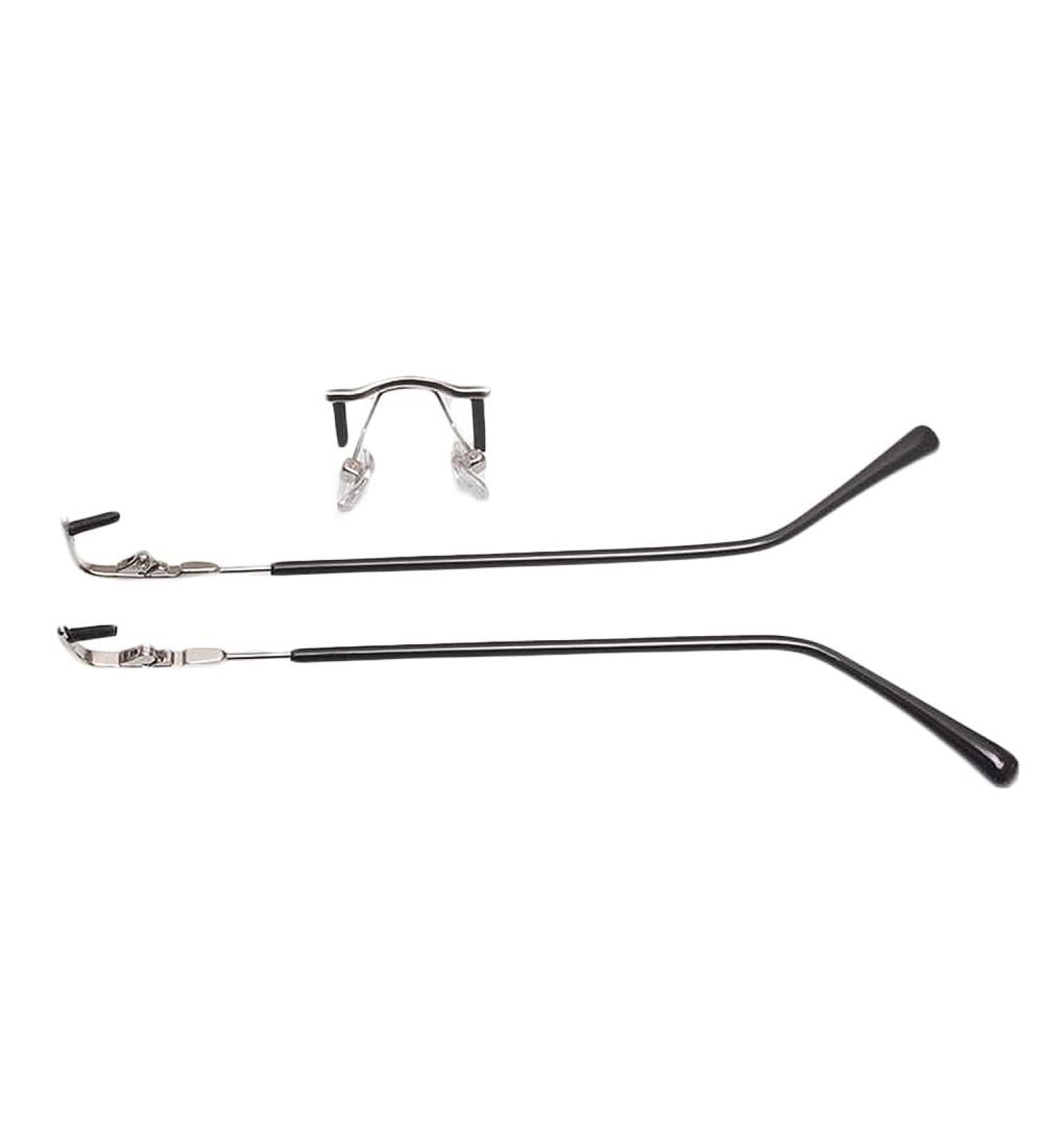 Buy Eyeglass Leg & Ear Hook Holder Set | Metal Temples & Nose Bridge Replacement for Rimless Glasses - 1 Hole Repair Kit in Silver | International Shipping Available - Buy Online on GoSupps.com