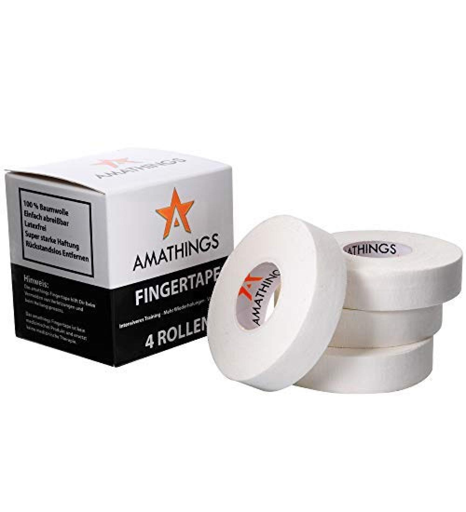 Amathings 3-4 Roll Climbing Tape - 1.5cm Wide Black Finger & Sports Tape for Climbing Bouldering Volleyball Martial Arts - 4x White Metal Box - Buy Online on GoSupps.com