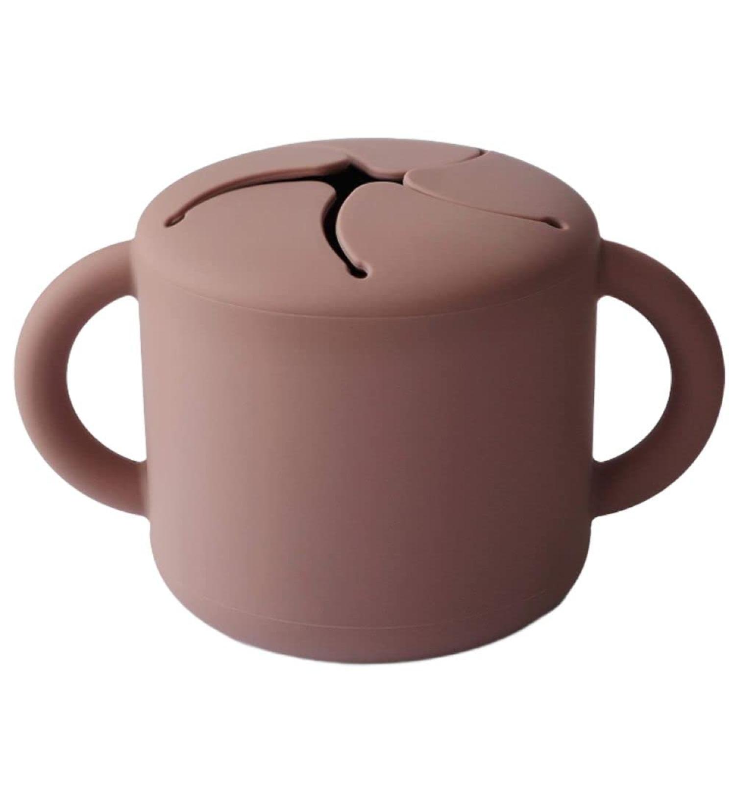 Jollytot Silicone Snack Cup - Travel-friendly No Spill Food Container for Kids - Dishwasher Safe Snack Keeper - Trendy Snack (Rosewood) - Buy Online on GoSupps.com