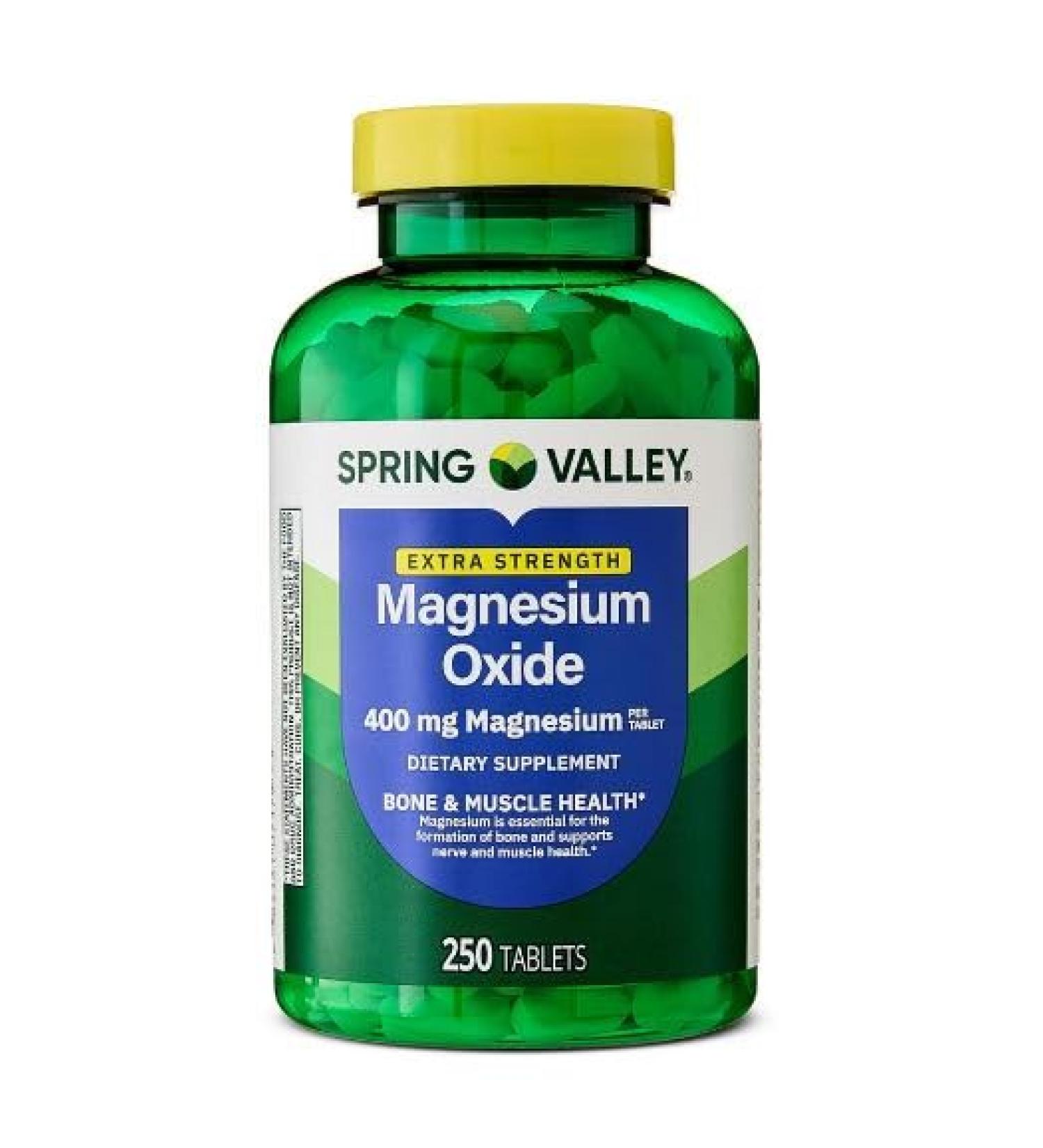H4U - Spring Valley Magnesium Dietary Supplement Tablets for Bone and Muscle Health 400 mg 250 Count - Buy Online on GoSupps.com