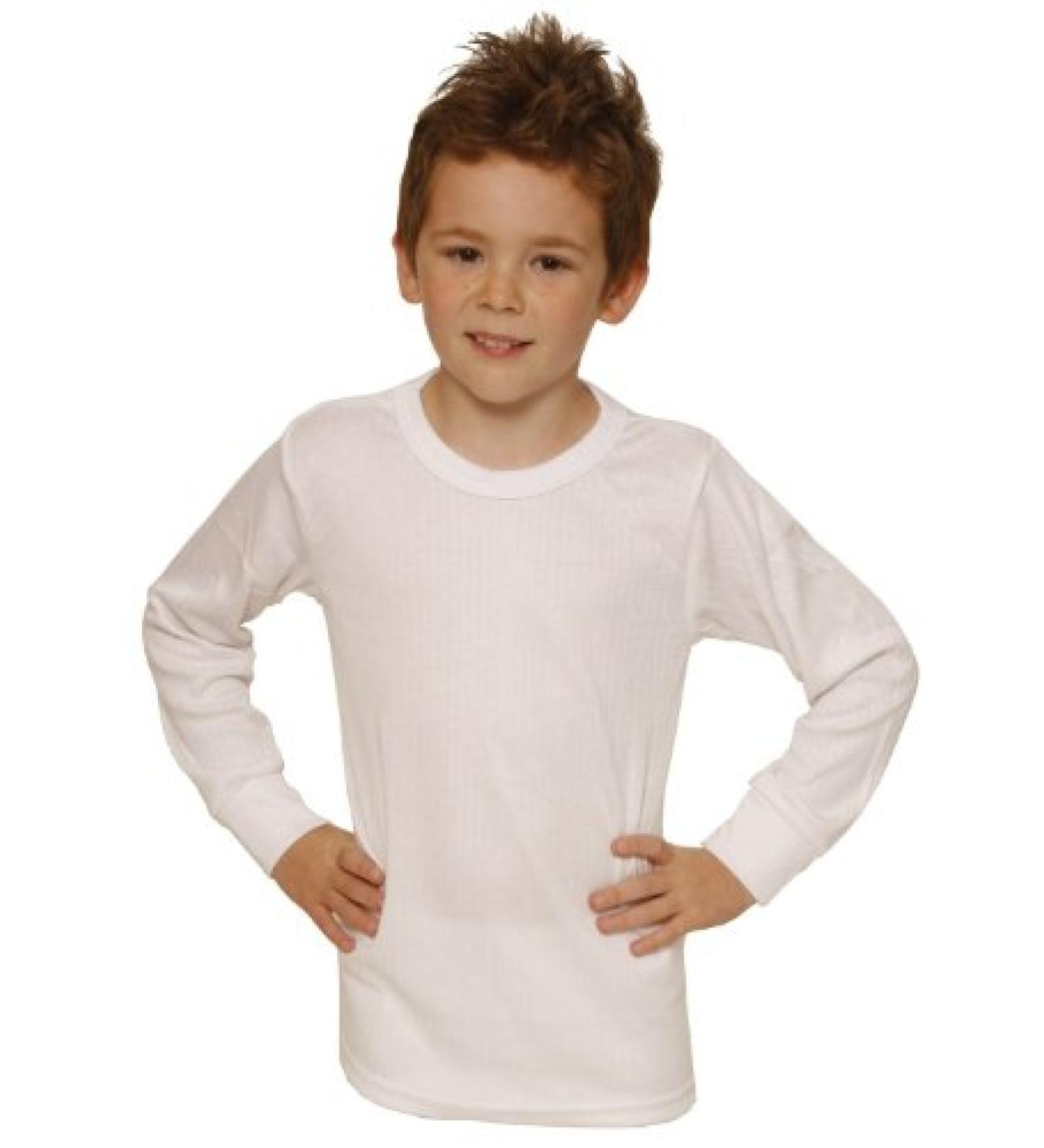 Octave 3 Pack Boys Thermal Underwear Long Sleeve T-Shirt/Vest/Top 6-8 yrs Chest: 24-26 inches White