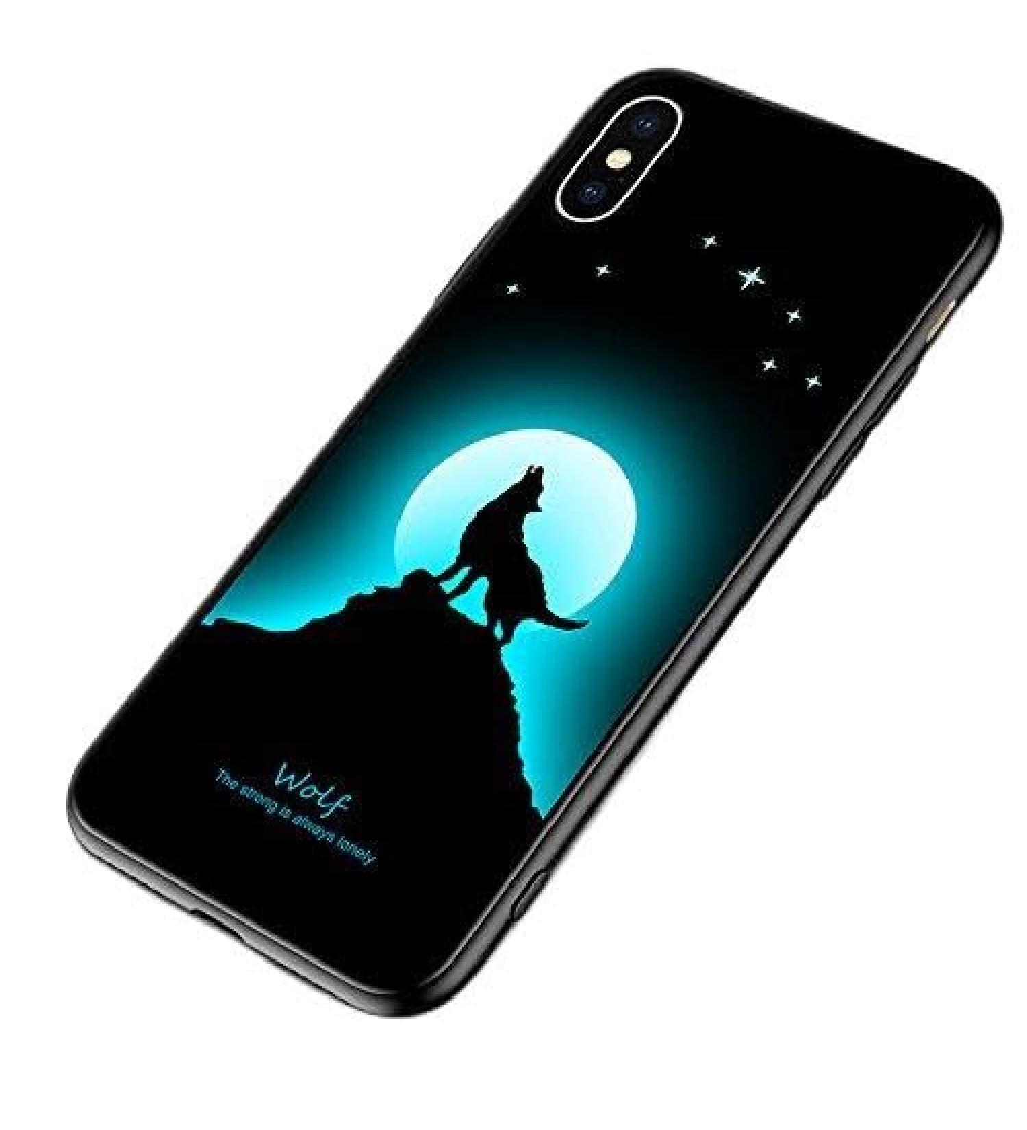 Seabaras iPhone X Case Glow in Night Case for iPhone X Flexible Soft TPU Cover 3D Noctilucent Case for iPhone X Wolf - Buy Online on GoSupps.com