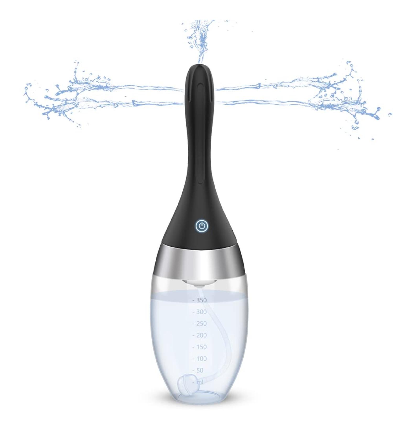 Adorime Automatic Enema Bulb - Rechargeable Douche Kit with 3 Intensity Modes, Anti Back-Flow Design - Private Hygiene Silicone Cleaner - 12oz - Buy Online on GoSupps.com
