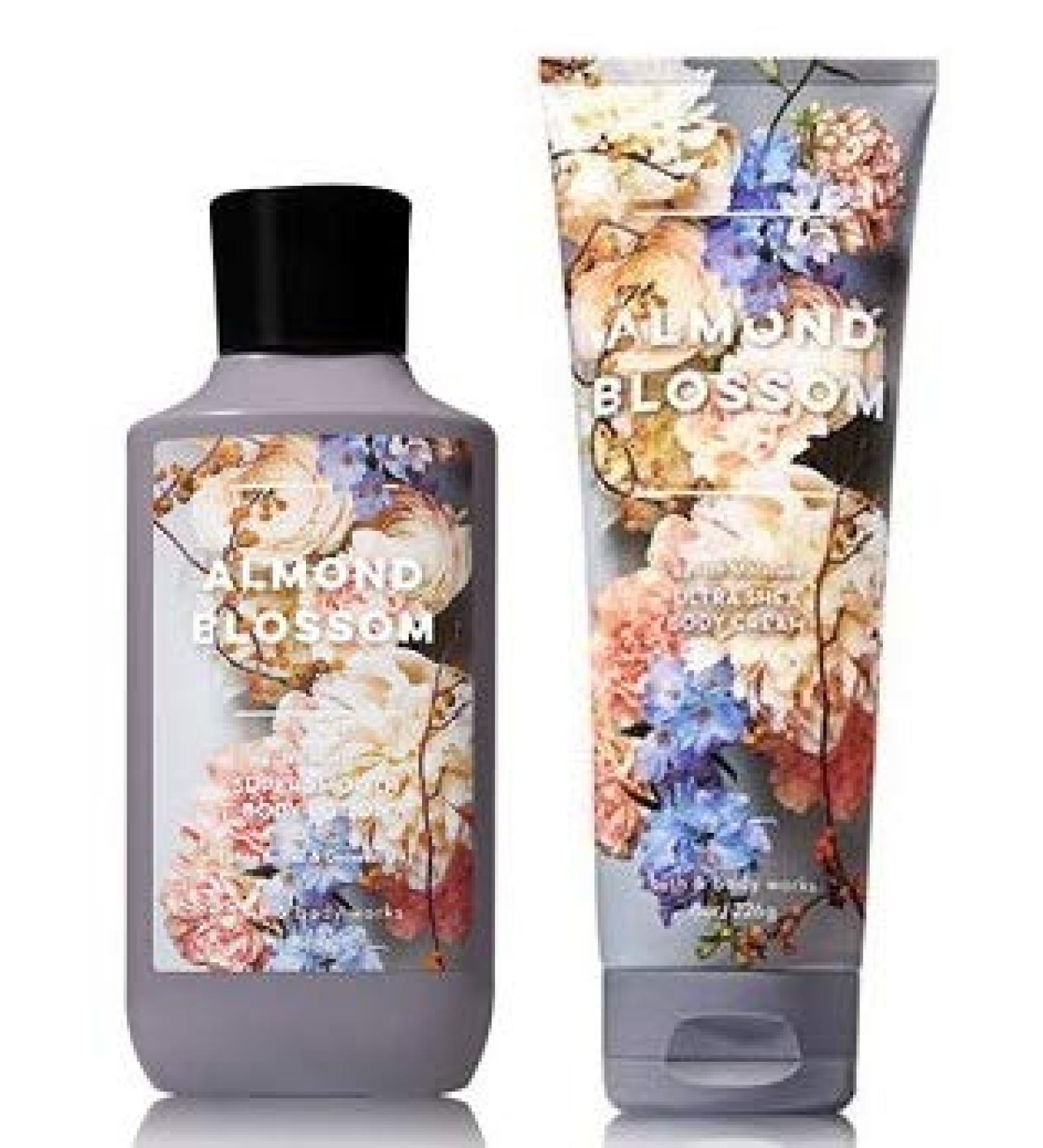 Bath and Body Works Almond Blossom Ultra Shea Body Cream 8 Oz and Body Lotion 8 Oz.