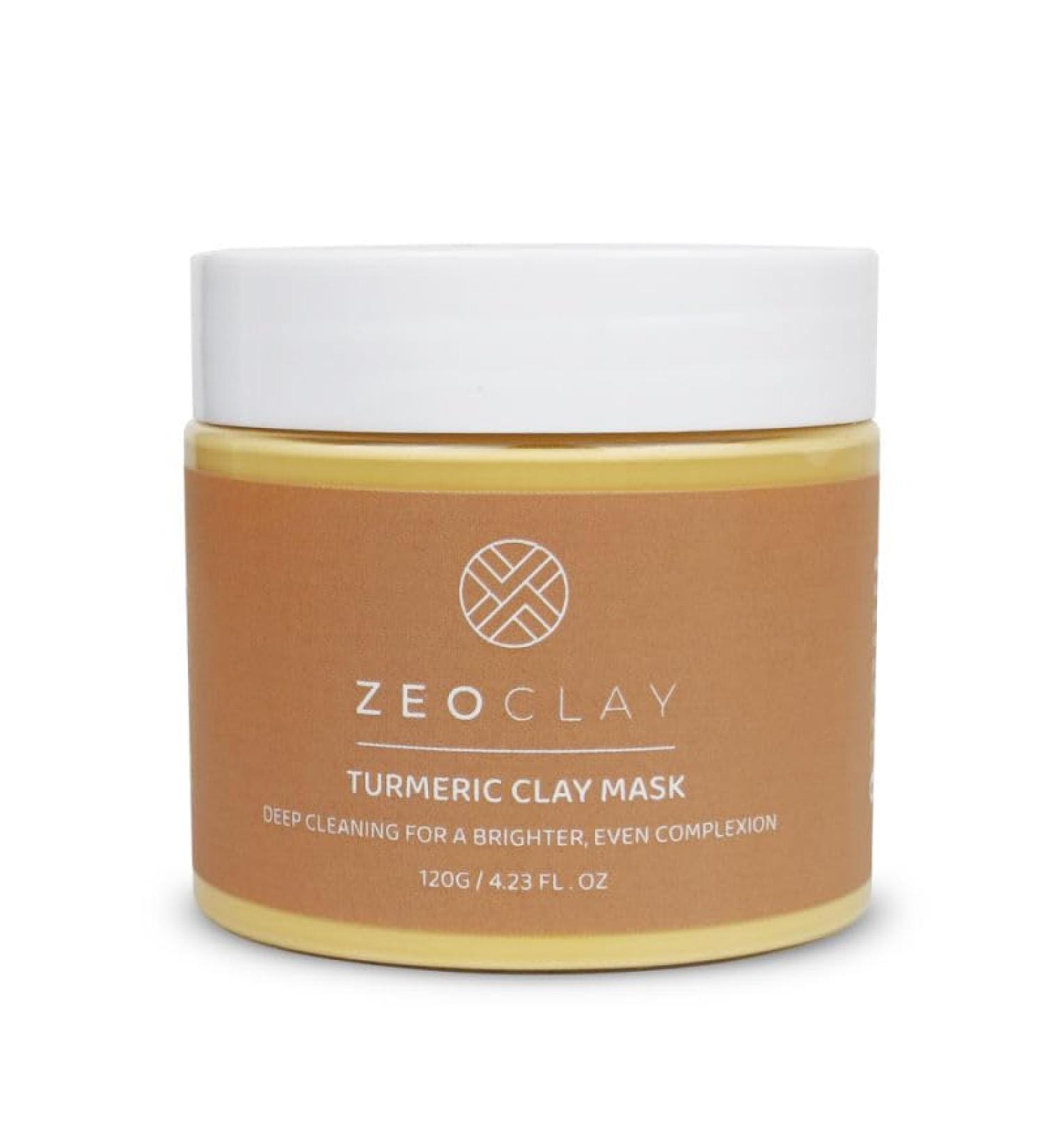 Turmeric Clay Face Mask with Vitamin C Skin Care for Deep Cleansing Pores to Visibly Brighten Complexion- 15-Minute Facial Improves Blemishes and Skin Tone - 4.2 Oz