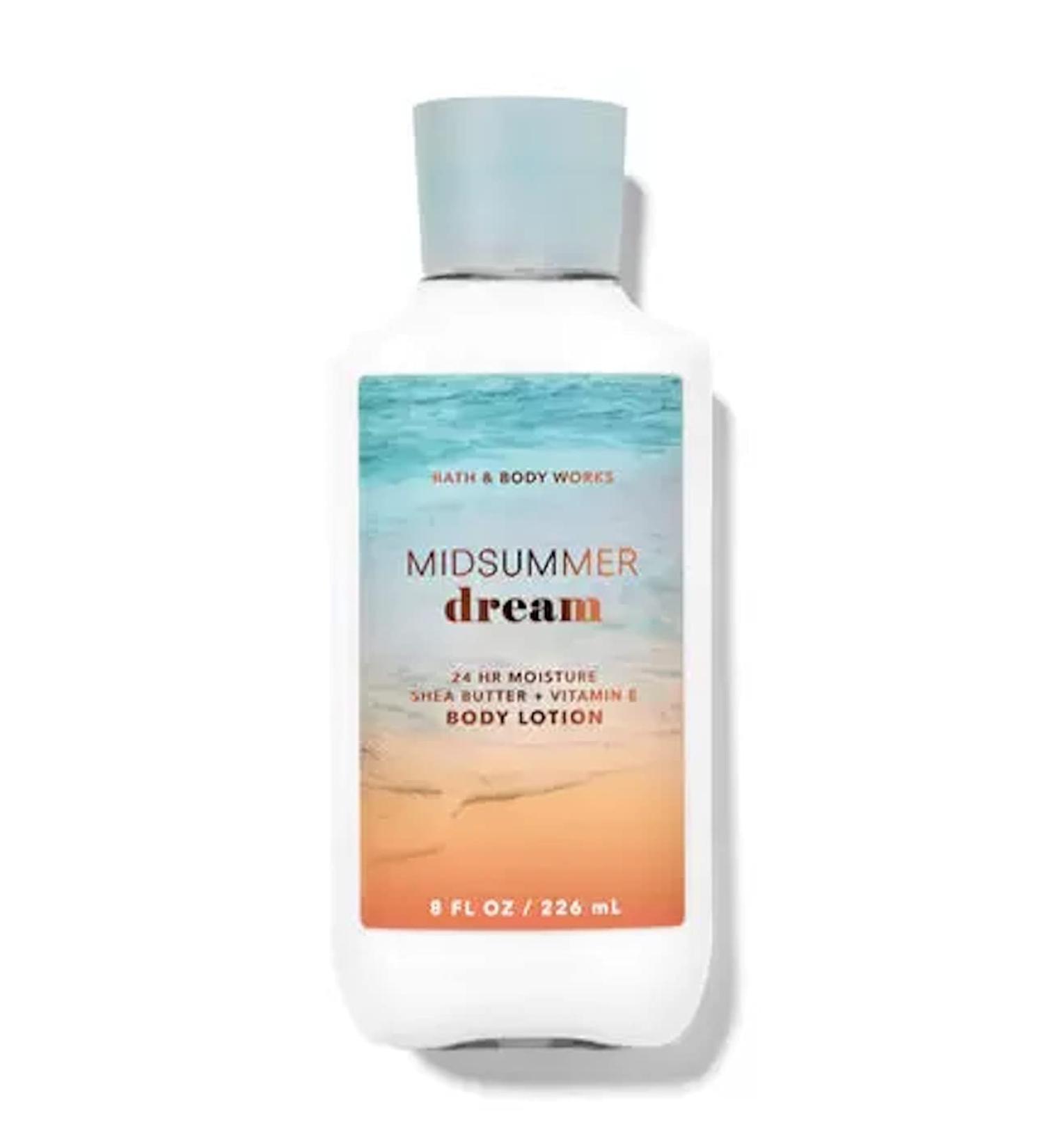 Bath and Body Works Midsummer Dream Lotion 8 Ounce Shea and Vitamin E (Midsummer Dream)