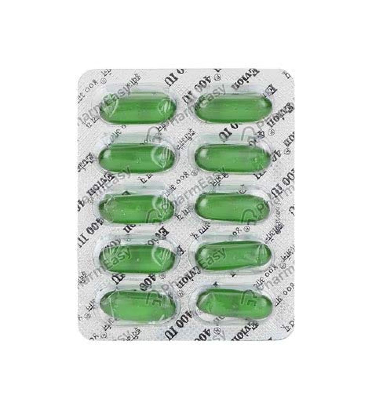 100 Evion Vitamin E Capsules For Face Hair Acne Nails General Health Glowing Skin 400mg