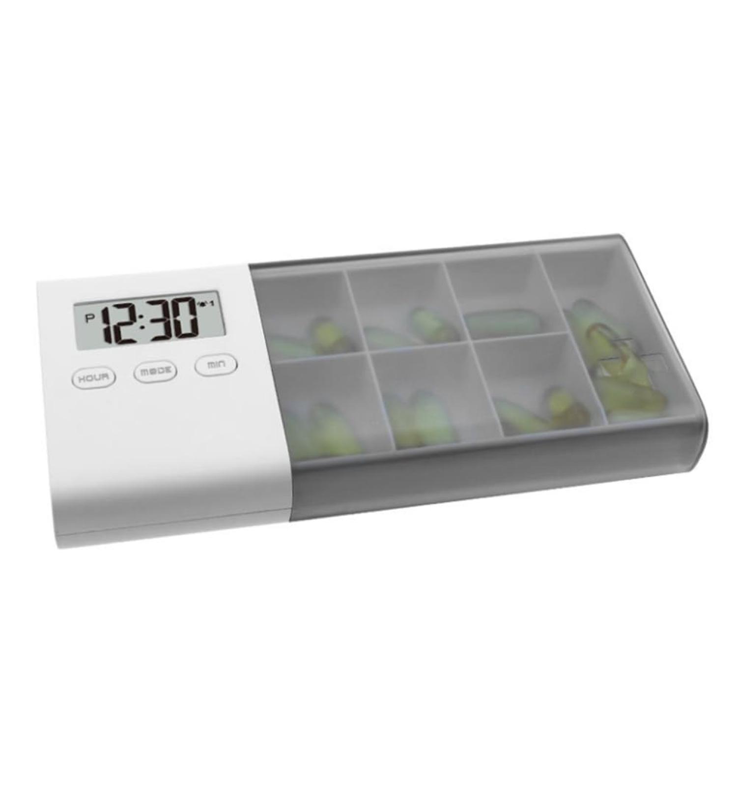 Durratou 7 Grid Electronic Pill Box with Timer Reminder - USB Automatic Pills Organizer (Grey) - Buy Online on GoSupps.com