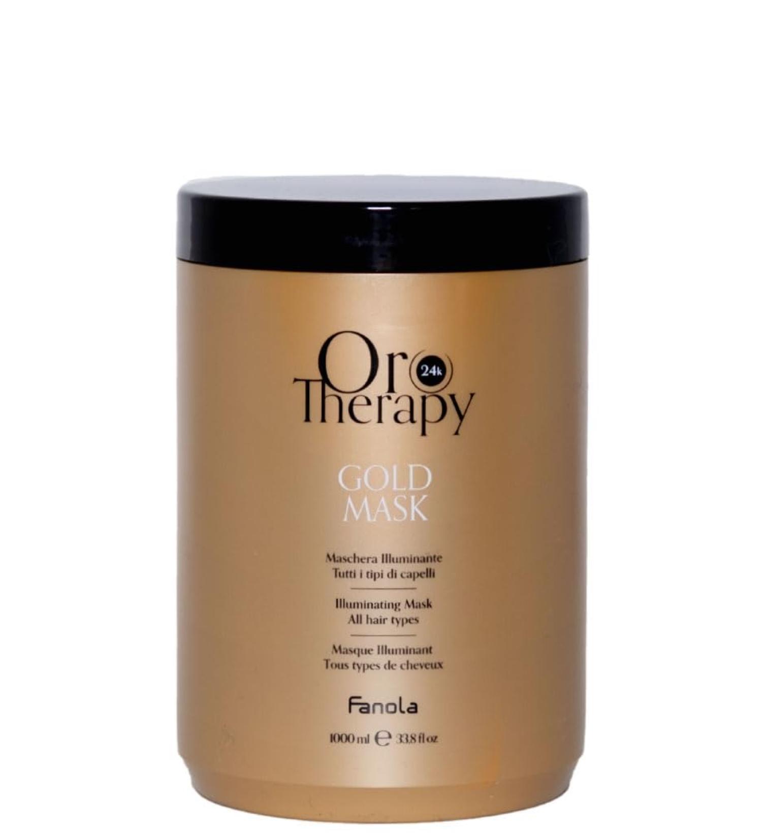 FANOLA Orotherapy Gold Mask Illuminating Maschera per Tutti i Tipi di Capelli 1000 ML