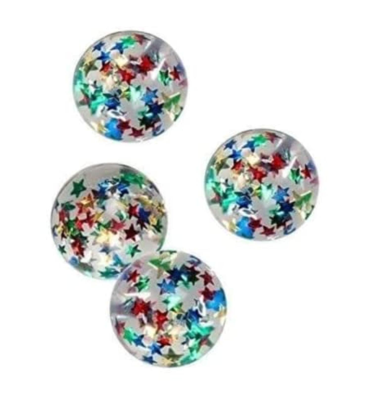 Flummi Star 43mm 4 pieces Flummy rubber ball bouncy balls party favors for children's birthdays games or gifts