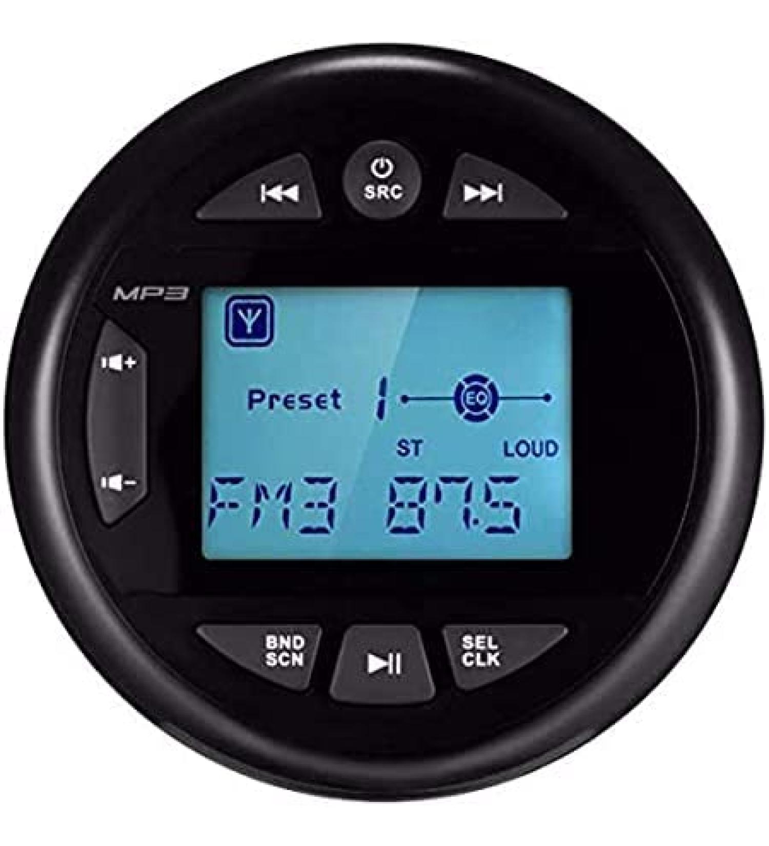 Herdio 4 Marine & UTV Gauge Stereo Radio Receiver with Bluetooth and Built-in Amplifier - Buy Online on GoSupps.com