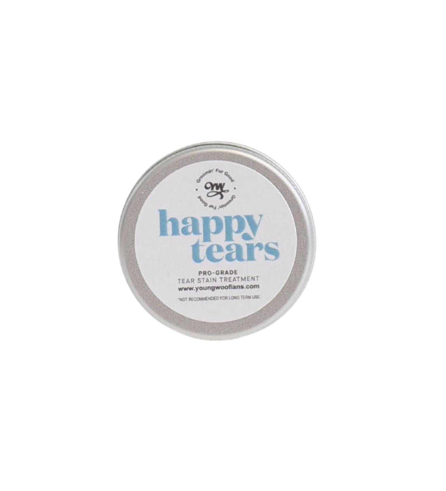 Happy Tears Dog Tear Stain Remover Powder - Natural Safe & Effective Tear Stain Cleaner For White Dogs Puppies Bulldogs Frenchies & More