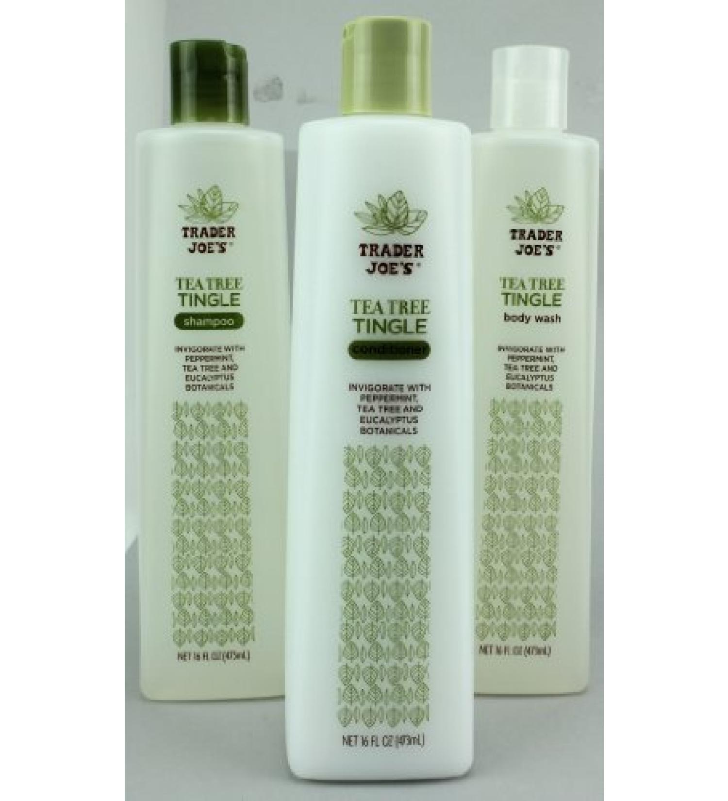 Trader Joe's Tea Tree Tingle Shampoo, Conditioner, and Body Wash Set - Buy Online on GoSupps.com