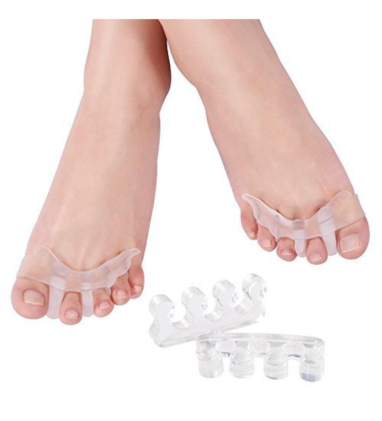 Doact Gel Toe Separator Stretcher Bunion Corrector - Relieve Pain of Hallux Valgus and Hammer Toe - Silicone Toe Straightener Spacer for Men and Women (2 Pair) - Buy Online on GoSupps.com