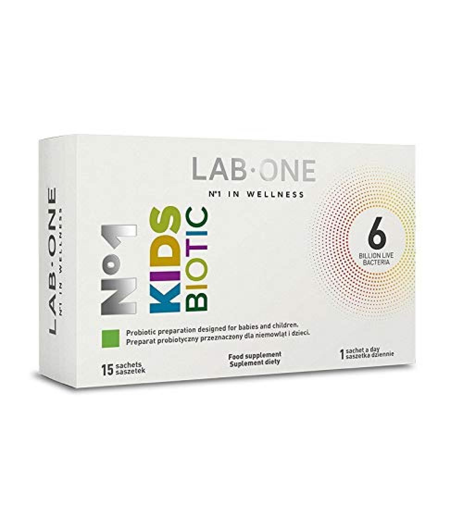 Lab One Probiotic for Children 15 sachets ideal for antibiotic therapy supports intestinal microflora and strengthens immunity