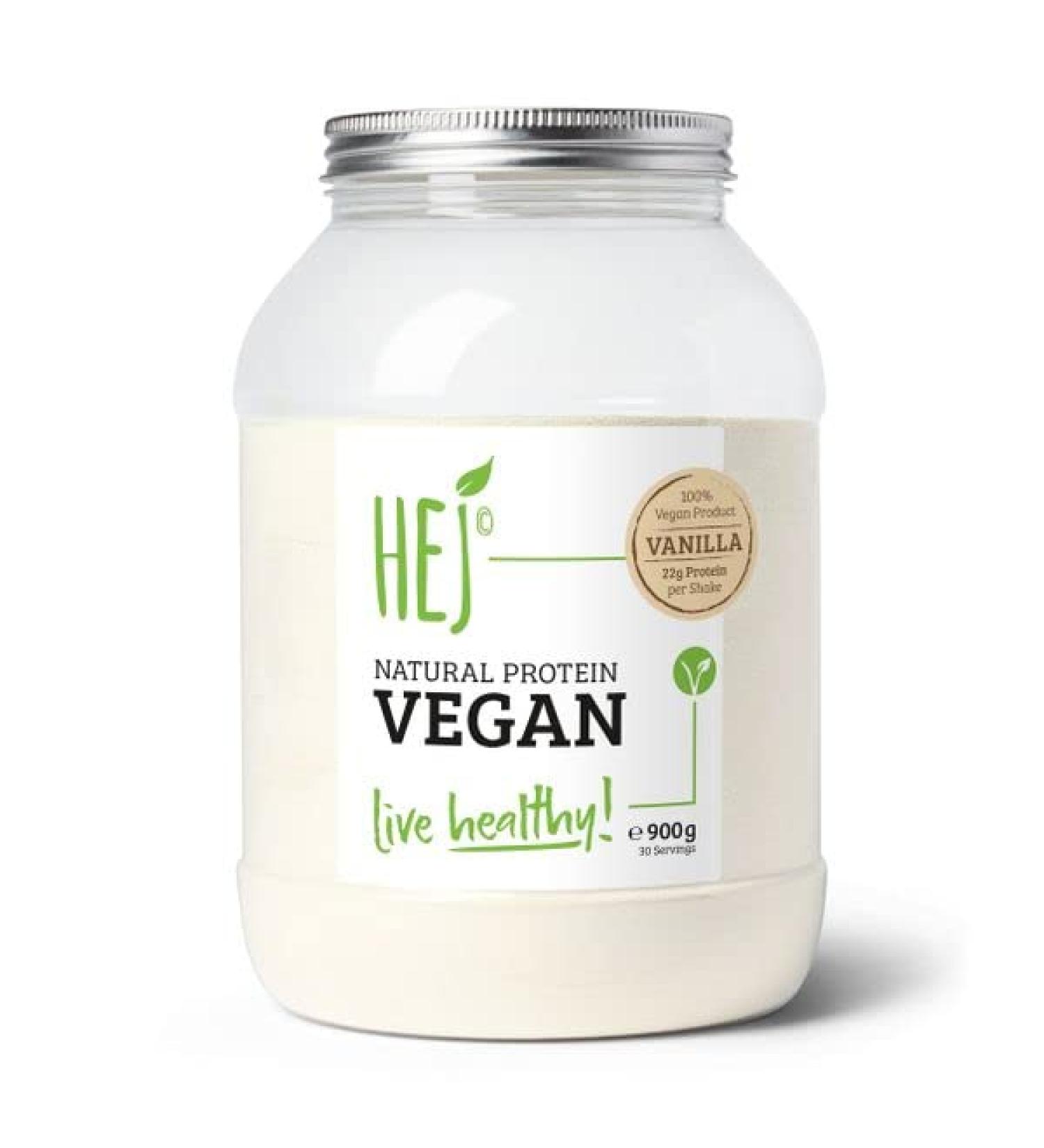 HEJ Protein Vegan - Premium Vegan Protein Powder Shake | Vanilla Flavor | 900g | Plant-Based & Nutritional Boost - Buy Online on GoSupps.com