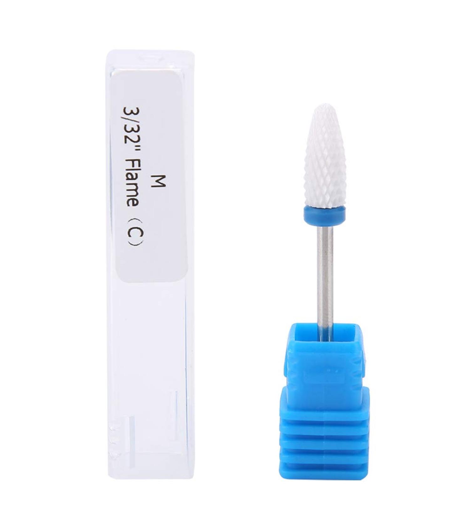 Ceramic Cylinder Nail Drill Bit Set with Display Base - White 04 - Buy Online on GoSupps.com