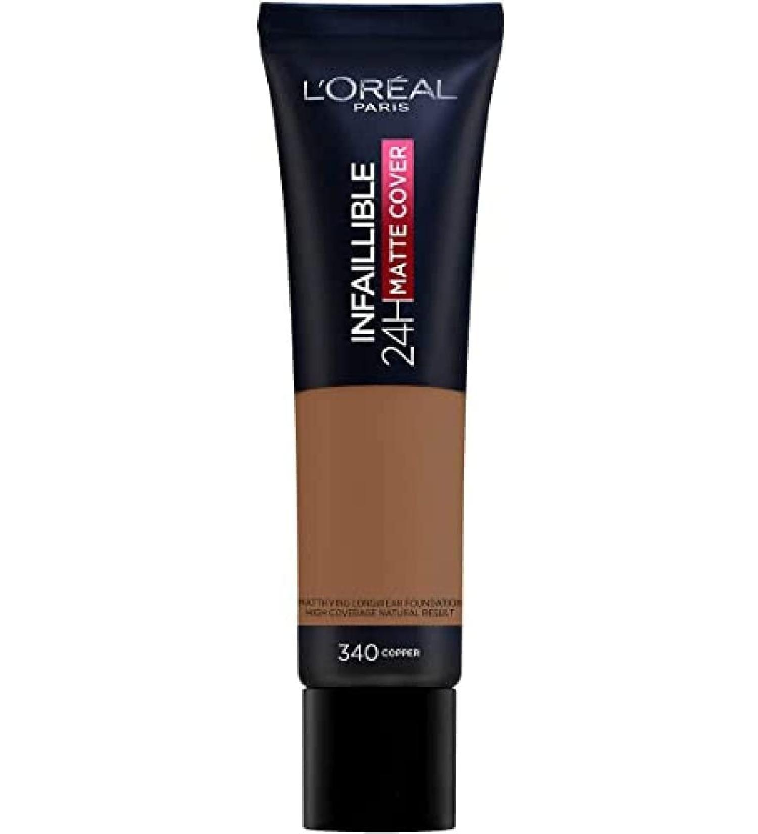 L'Oreal Paris 3 x L'Oreal Infallible 24H Matte Cover Foundation 30ml - 340 Copper