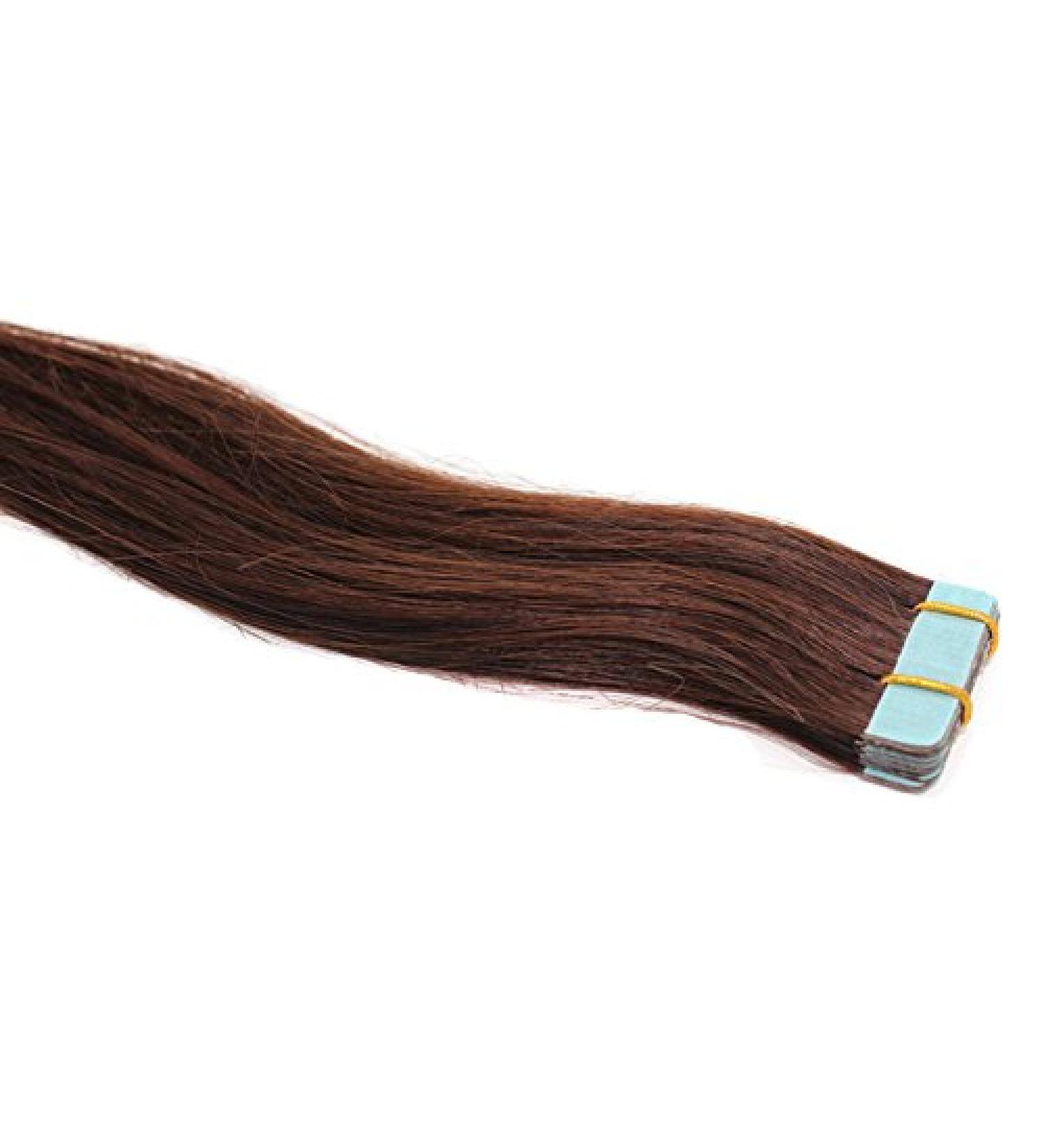 Tape In/On 100% Human Hair Remy Hair Extensions Hair Extension 2.5g / Weft (50cm - 10 Wefts - #2 Dark Brown)