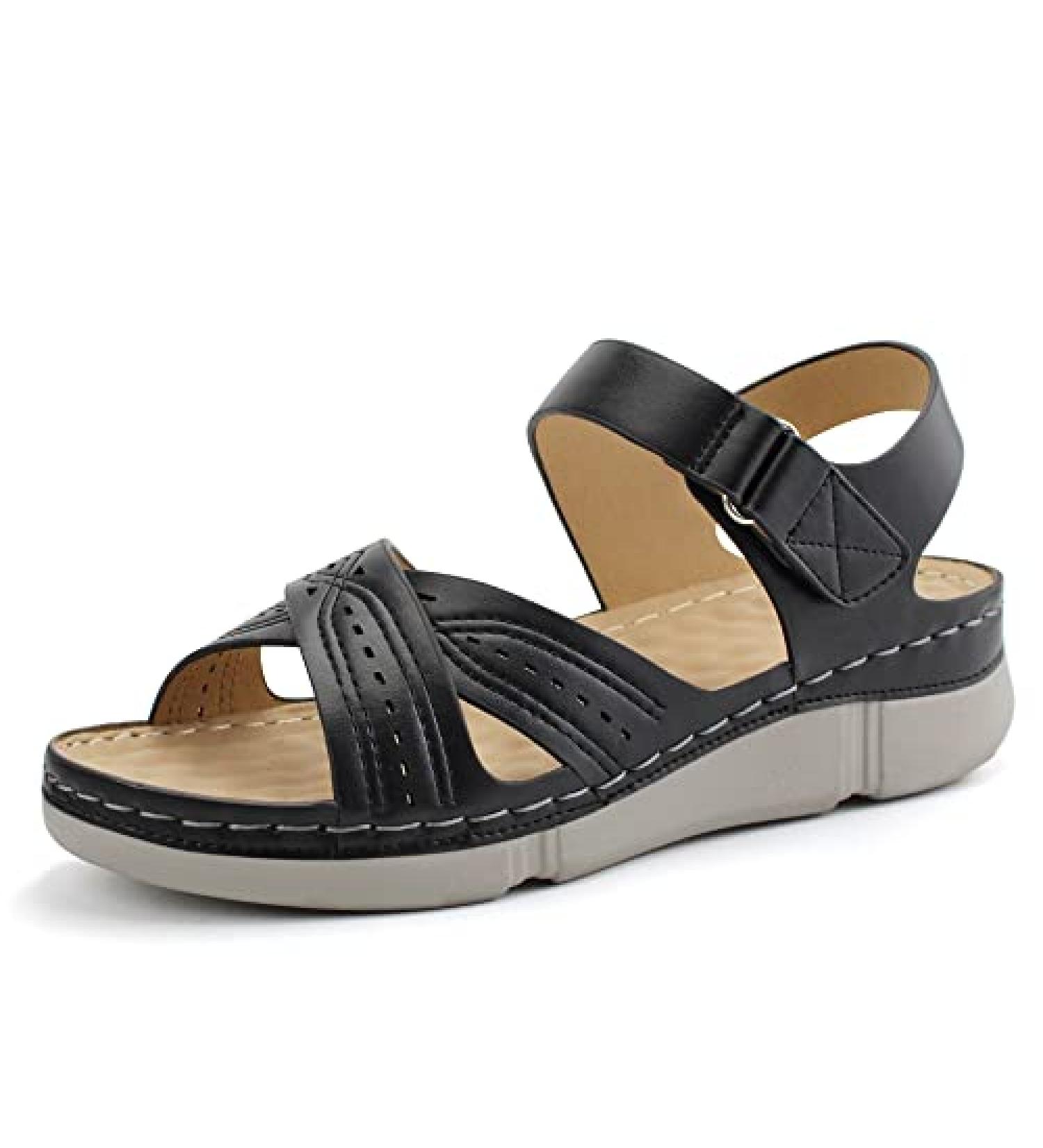Ortho+rest Women's Orthopedic Sandals with Arch Support - Comfortable Orthotic Walking Sandals in Black (Size 9) - Buy Online on GoSupps.com