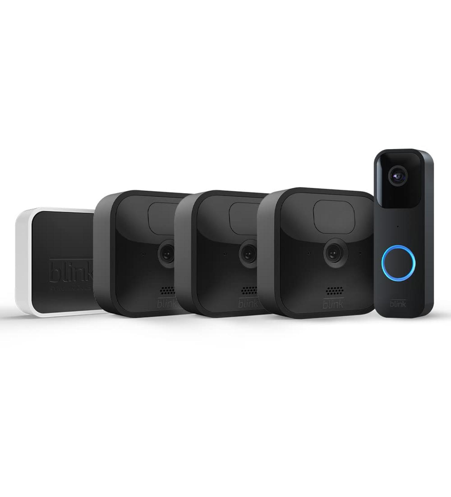 Blink Outdoor HD Monitoring Camera Bundle - 3 Weather-Resistant Cameras + Video Doorbell | Alexa Compatible Two-Way Audio & Motion Recording - Buy Online on GoSupps.com