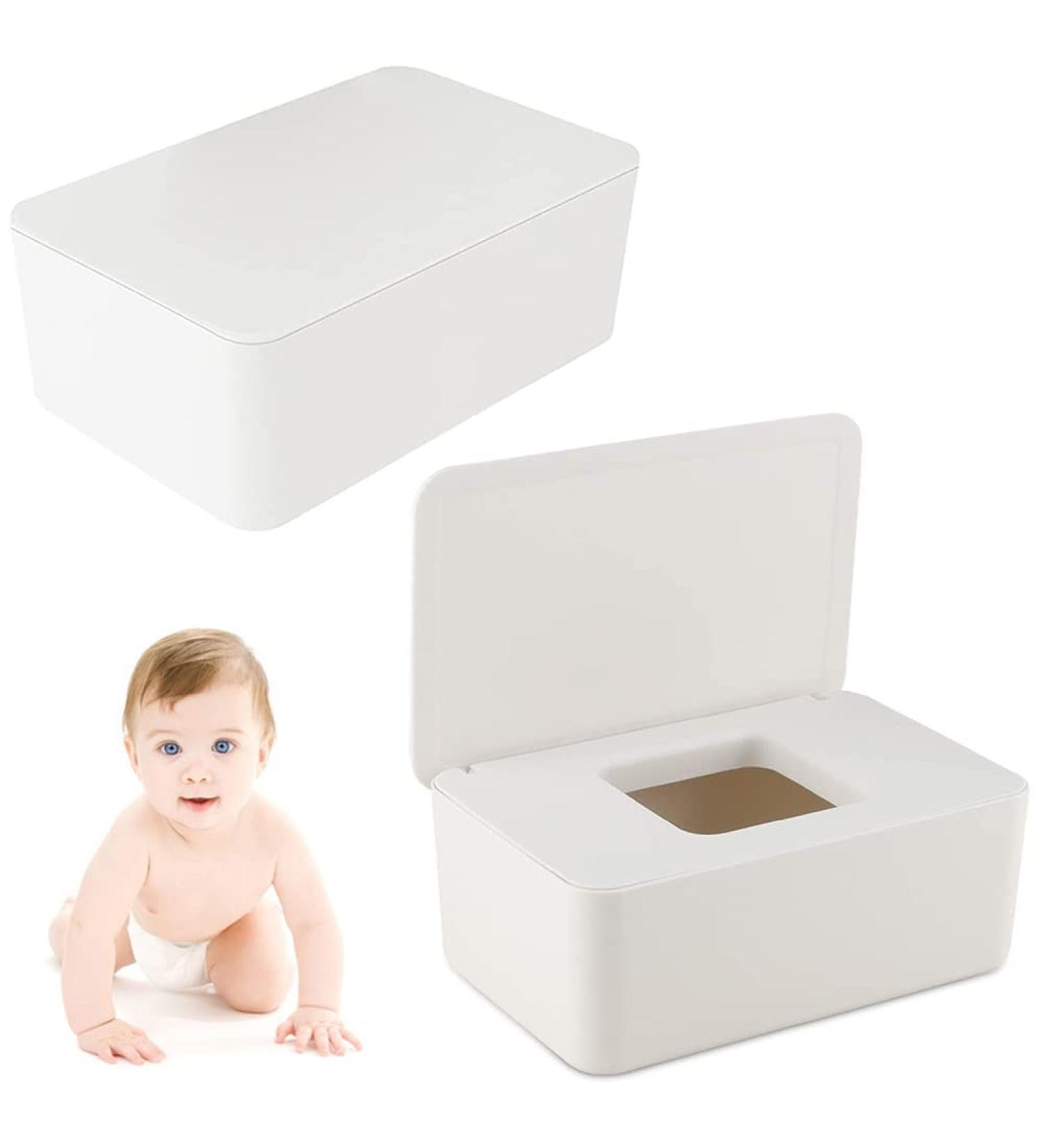 Buy 2-Piece Wet Cloth Box Set - Wet Wipes Donor Box & Napkin Holder with Lid | Perfect for Baby & Home Organization - Buy Online on GoSupps.com