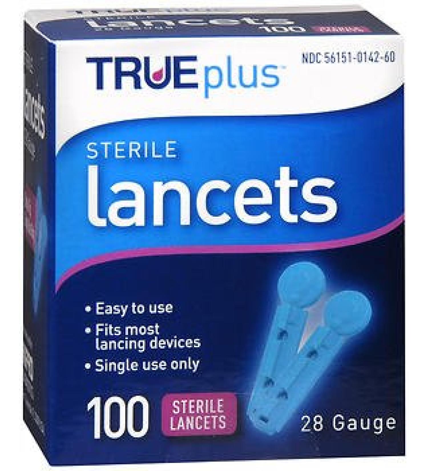Sterile Lancets. 28 Gauge Single Use. Fits Most Lancing Devices. 100 Count. (pack of 5)