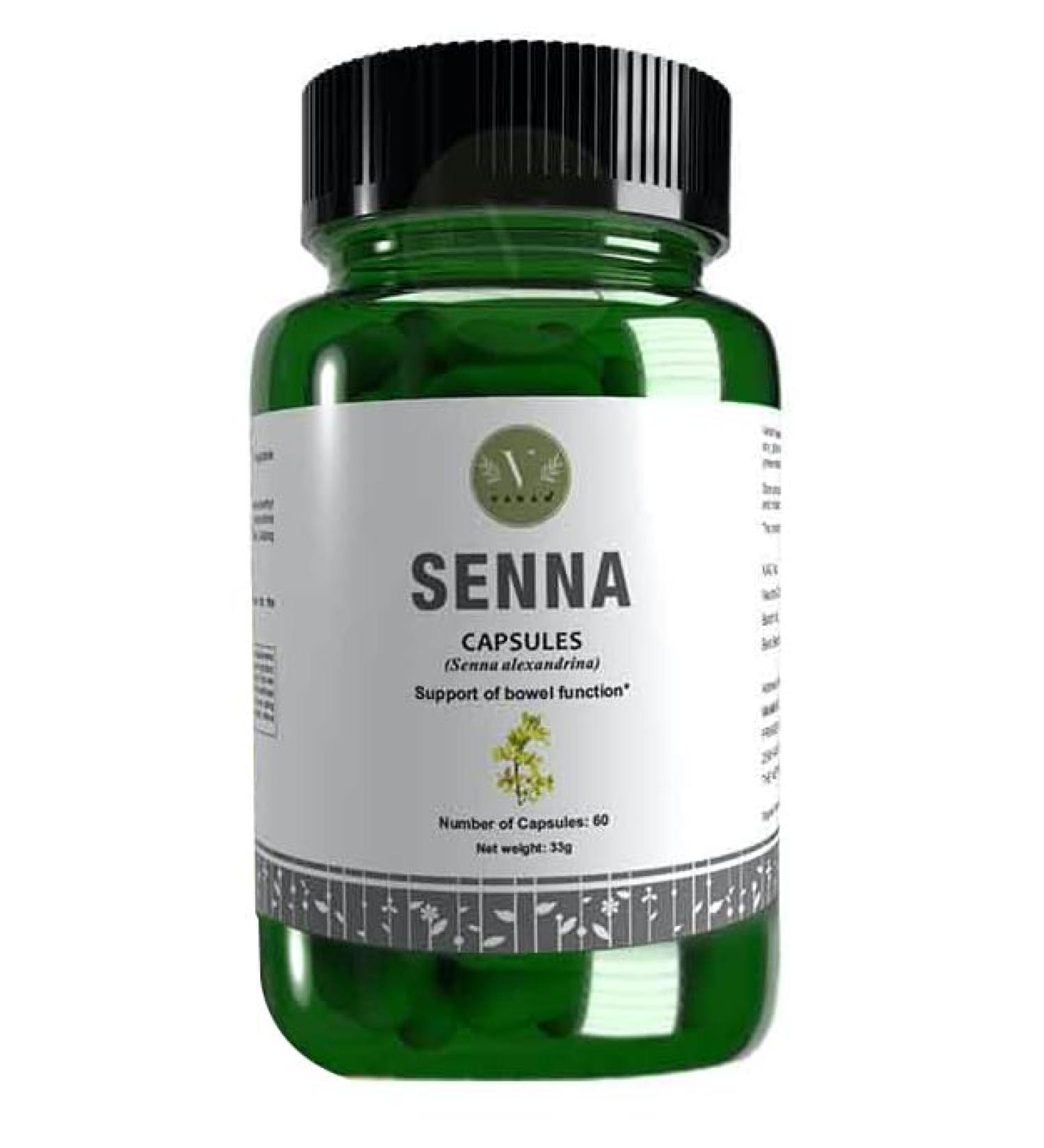 Vanan Senna Supplements (60 Capsules) | 140mg | 100% Pure Senna Extract | Natural Solution Against Constipation and Promotes Digestion | - Buy Online on GoSupps.com