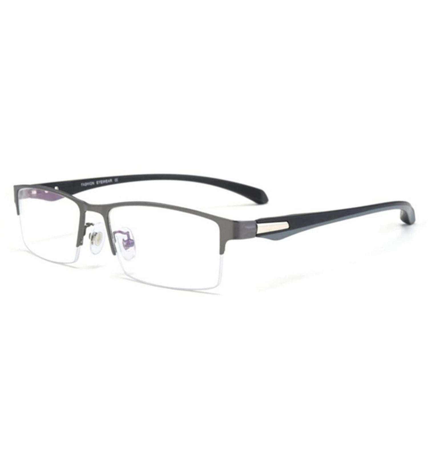 ZUVGEES Half Frame Metal TR90 Blue Light Filter Reading Glasses for Men & Women - Lightweight Anti-blue Computer Glasses in Gray - 1.0x Magnification - Buy Online on GoSupps.com