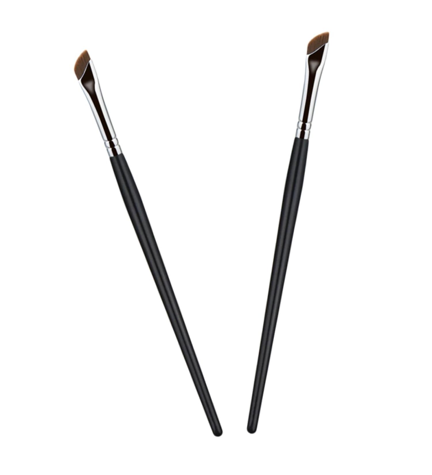 Outanaya 2pcs Eyebrow Brush Thin Eyeliner Brush Cosmetic Blending Brush Angled Eyeliner Brush Wood - Buy Online on GoSupps.com