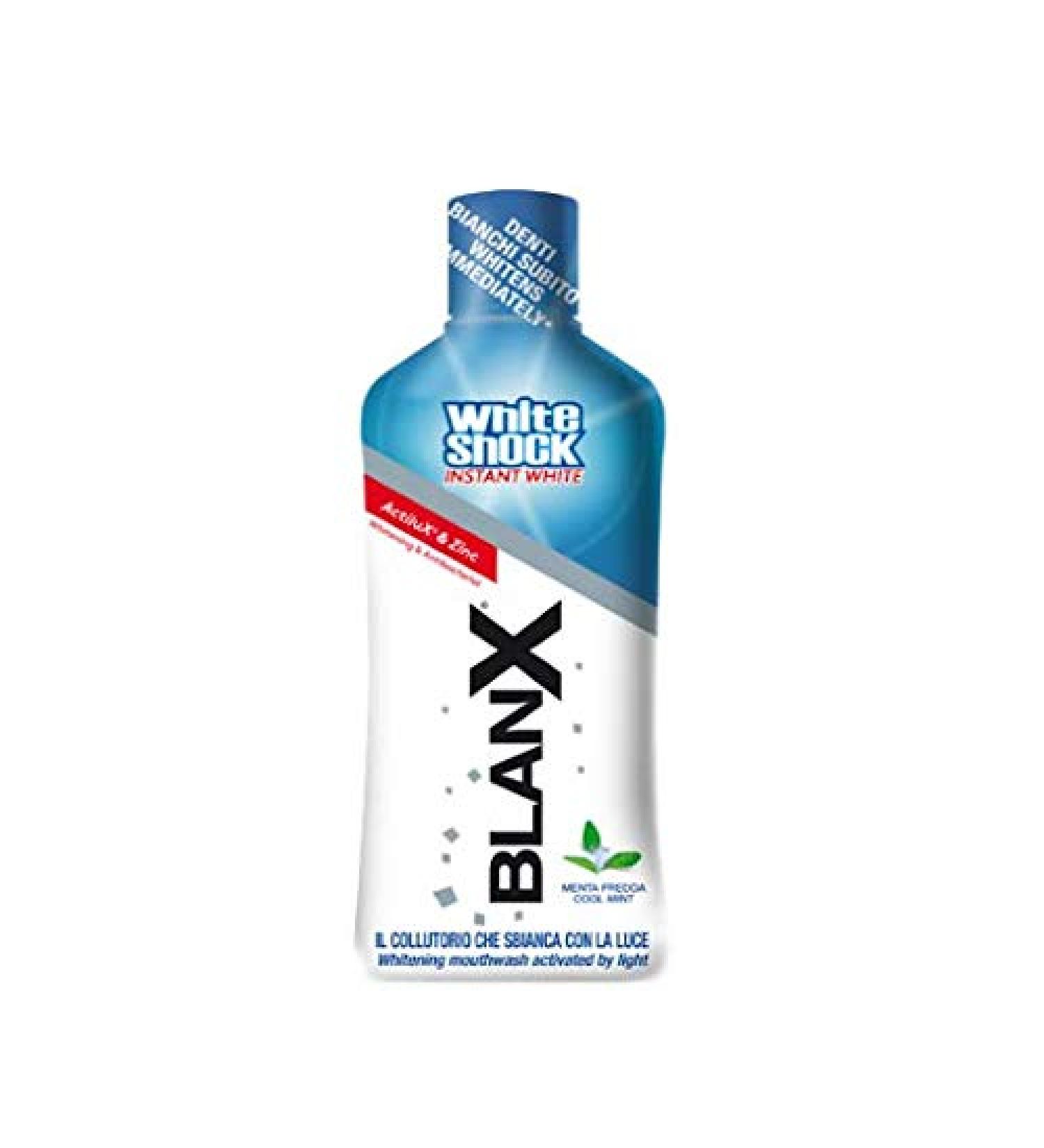 Blanx White Shock Instant White Colluttorio mouthwash white teeth oral hygiene 500ml