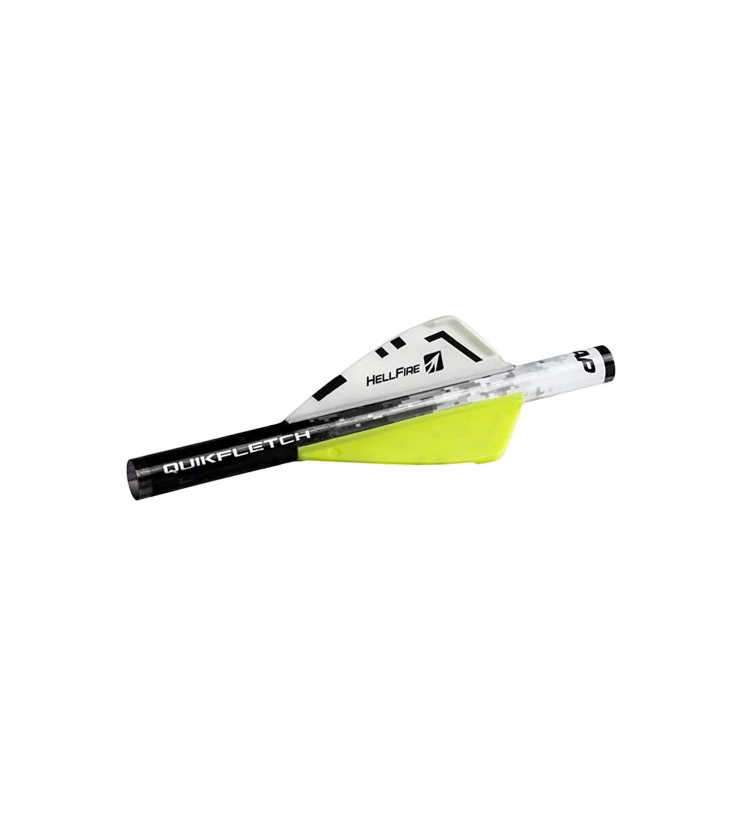 New Archery Products Quikfletch Hellfire Stabilizing Fletching - 6 Pack White/Yellow 2 Vane - Buy Online on GoSupps.com