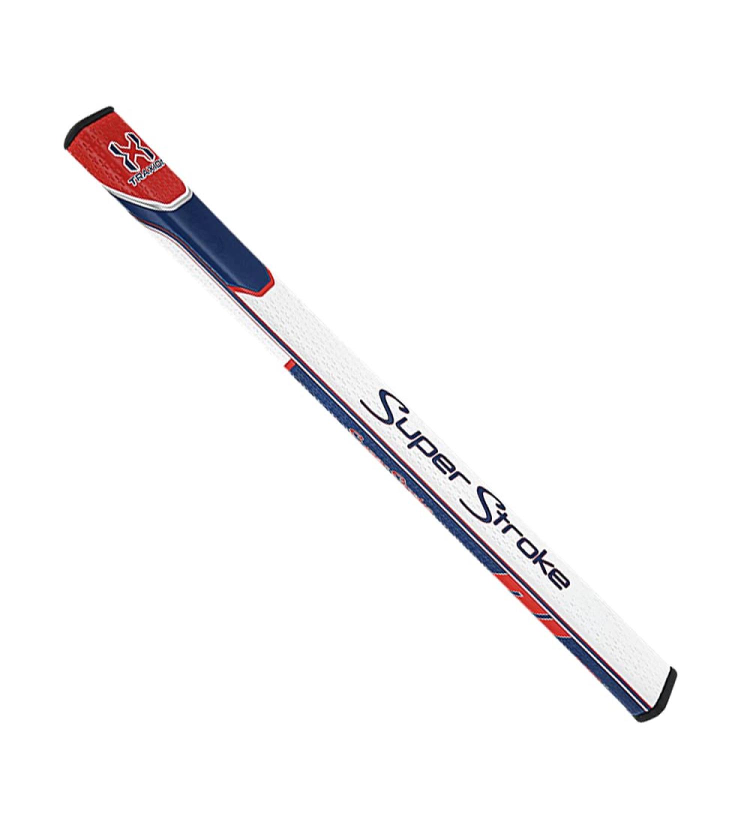 SuperStroke Traxion Flatso 17 Golf Putter Grip Red/White/Blue (Flatso 2.0) | Advanced Surface Texture for Improved Feedback and Tack | Unique Parallel Design for Minimized Grip Pressure - Buy Online on GoSupps.com