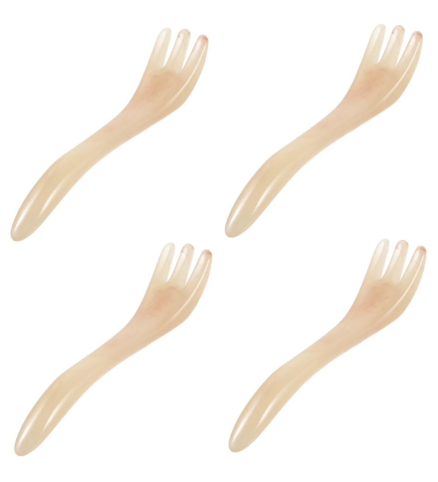 Frcolor 4-Piece Jade Gua Sha Comb Set - Scalp Massage & Beauty Salon Accessories - Buy Online on GoSupps.com