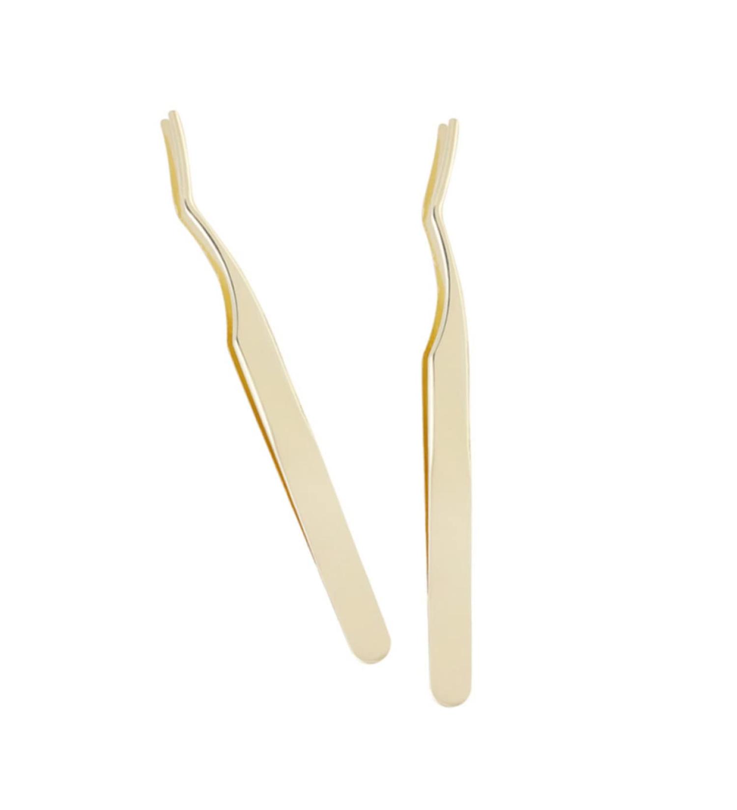 Buy 2pcs Eyelash Extension Applicator & Tweezers Set - Steel Lash Nippers for Perfect False Eyelashes Application | International Shipping Available - Buy Online on GoSupps.com